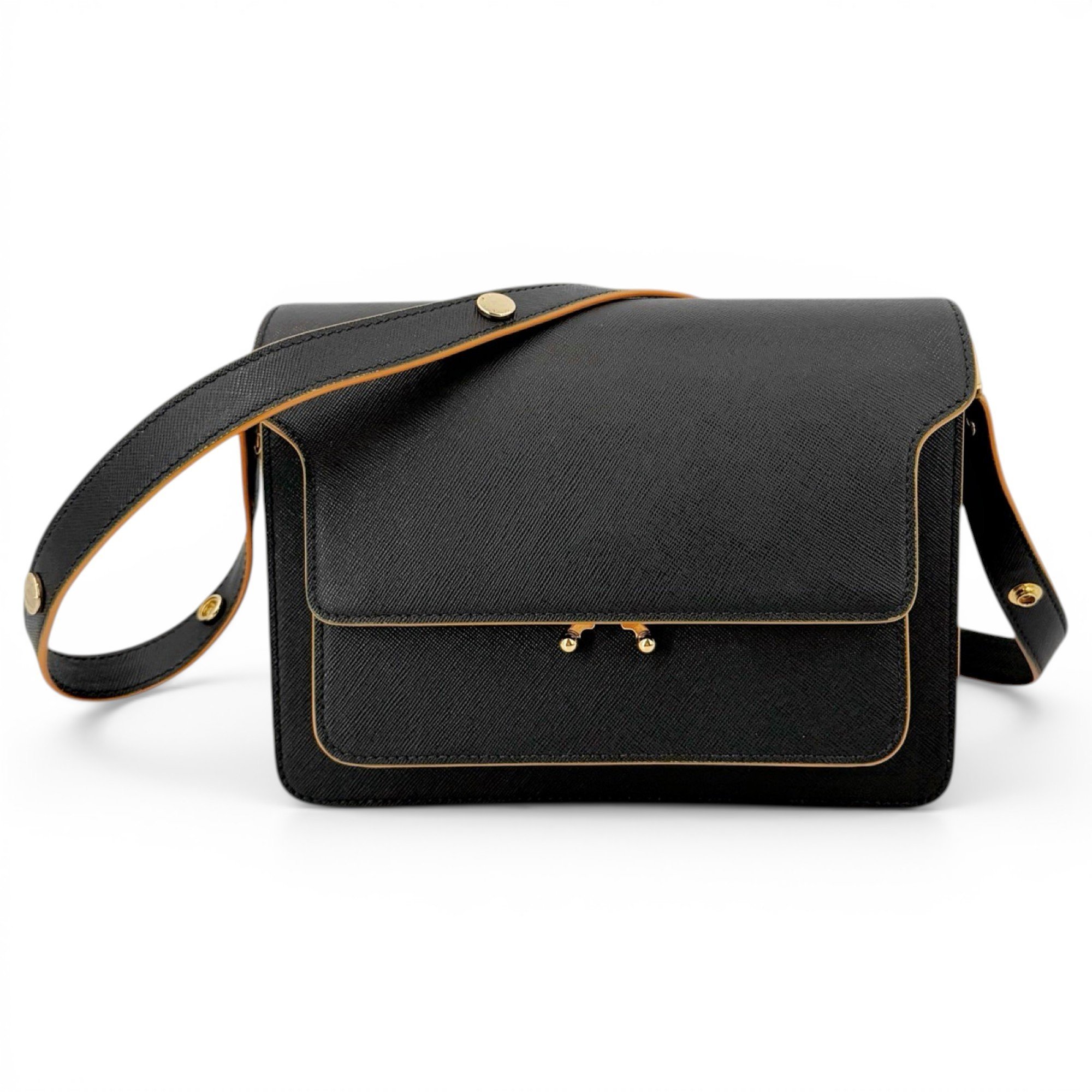 Trunk leather handbag