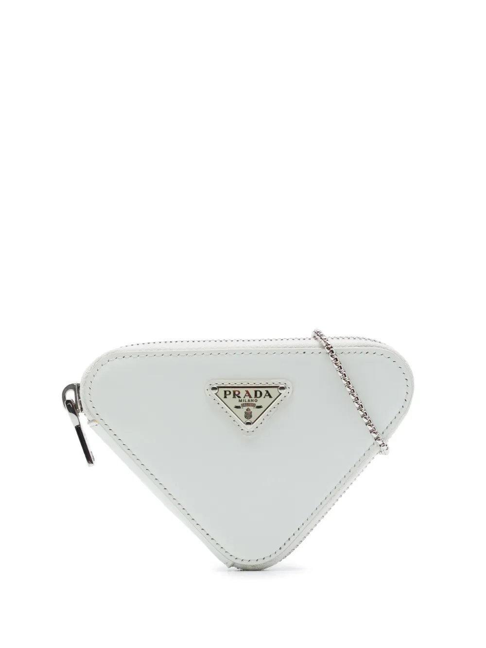 2013-2026 Mini Brushed Leather Triangle Chain Pouch crossbody bag