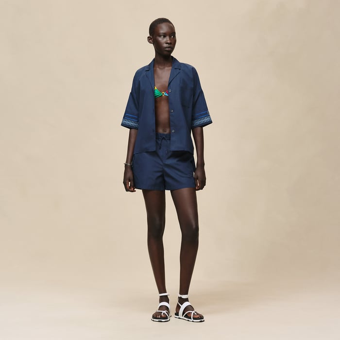 Bleu Outremer Embroidered Shorts