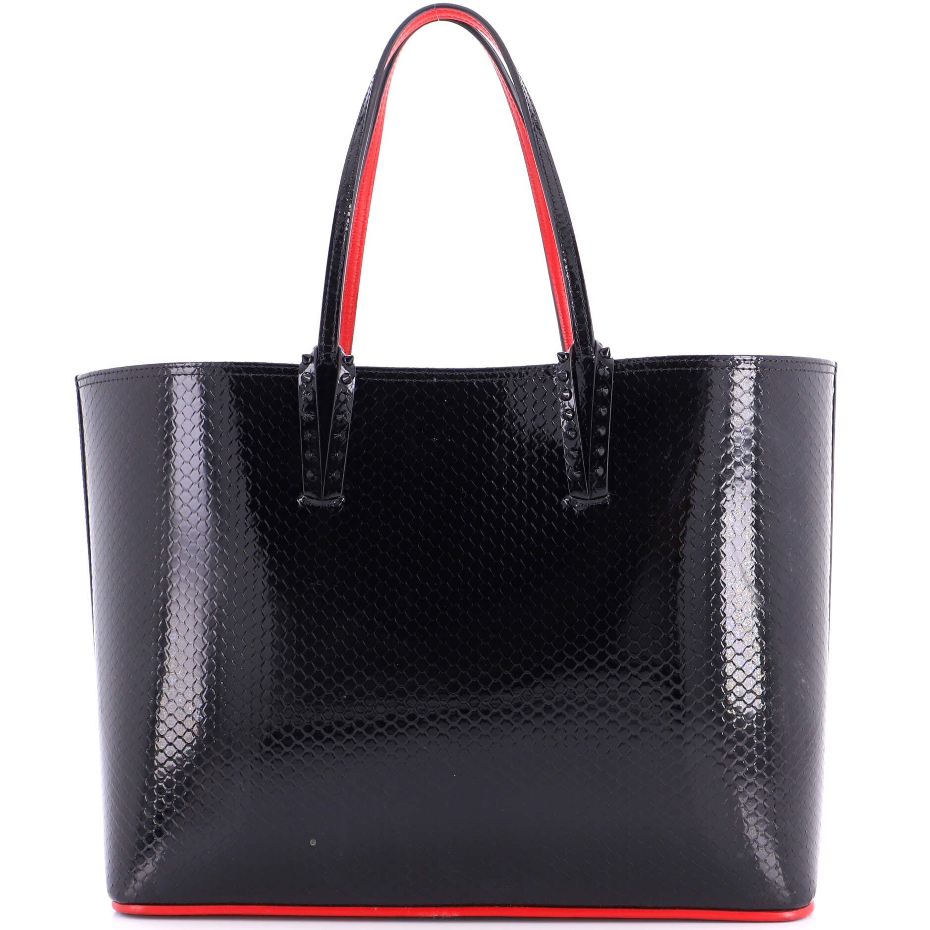 Christian Louboutin Cabata East West Tote Python Embossed Patent Large