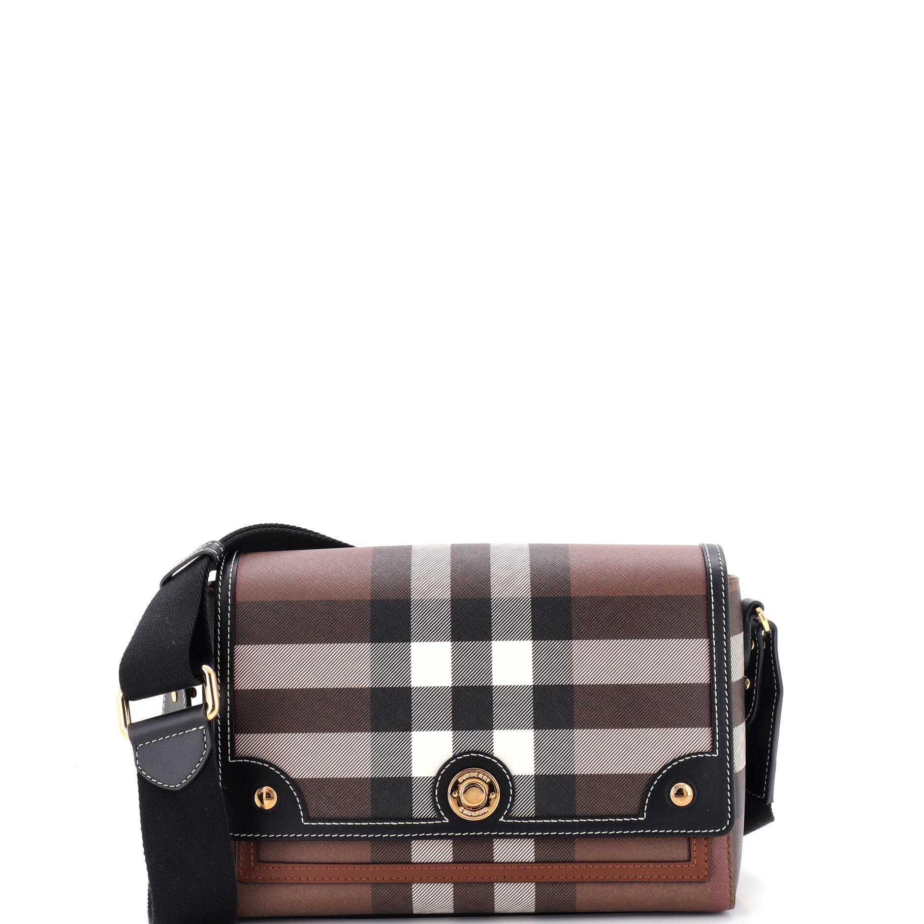 Note Crossbody Bag Check Canvas and Leather Medium