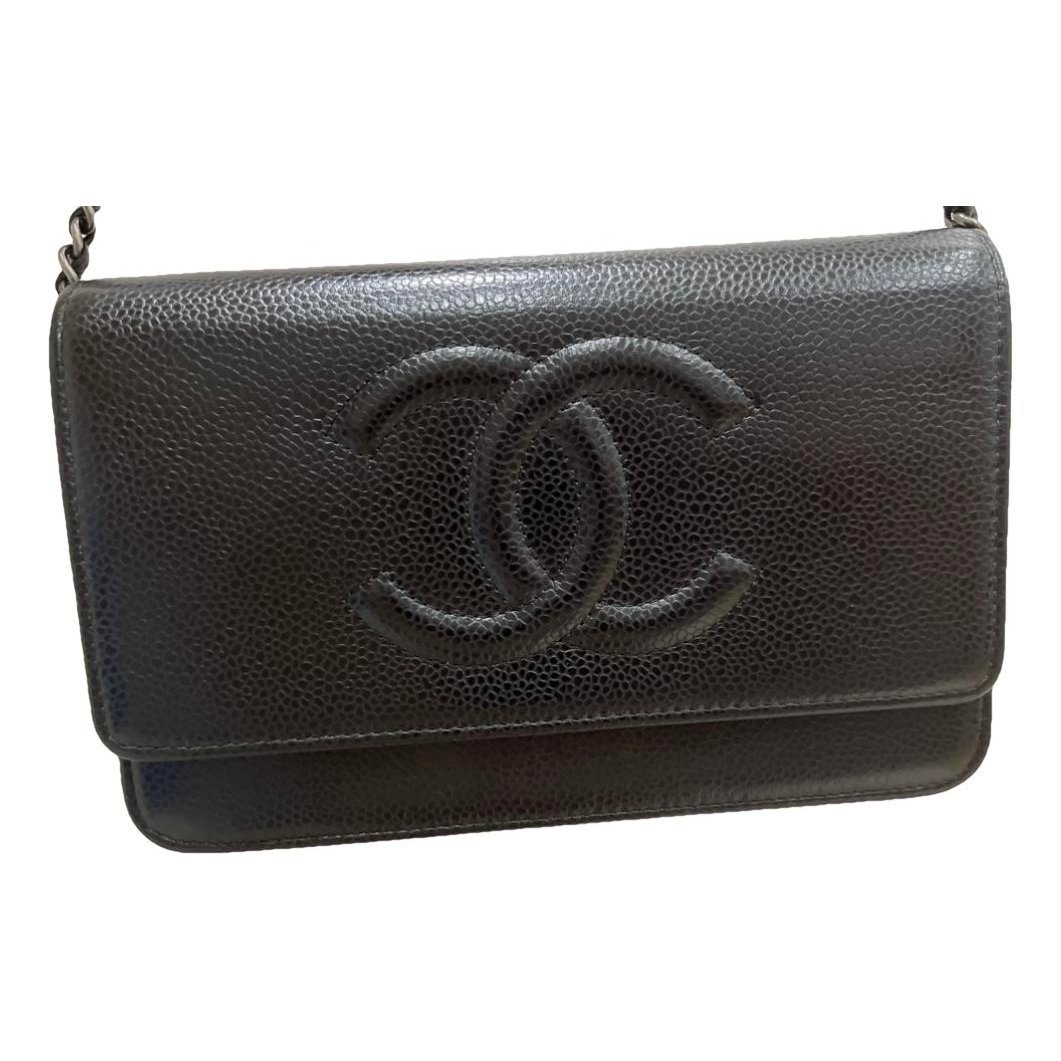 Wallet On Chain Double C leather crossbody bag