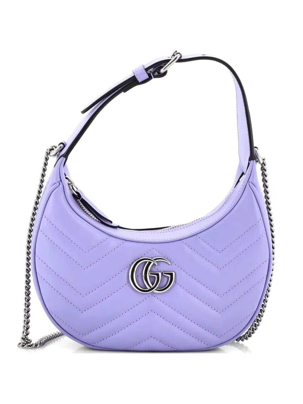 GG Marmont Half Moon Matelasse Leather Mini hobo bag