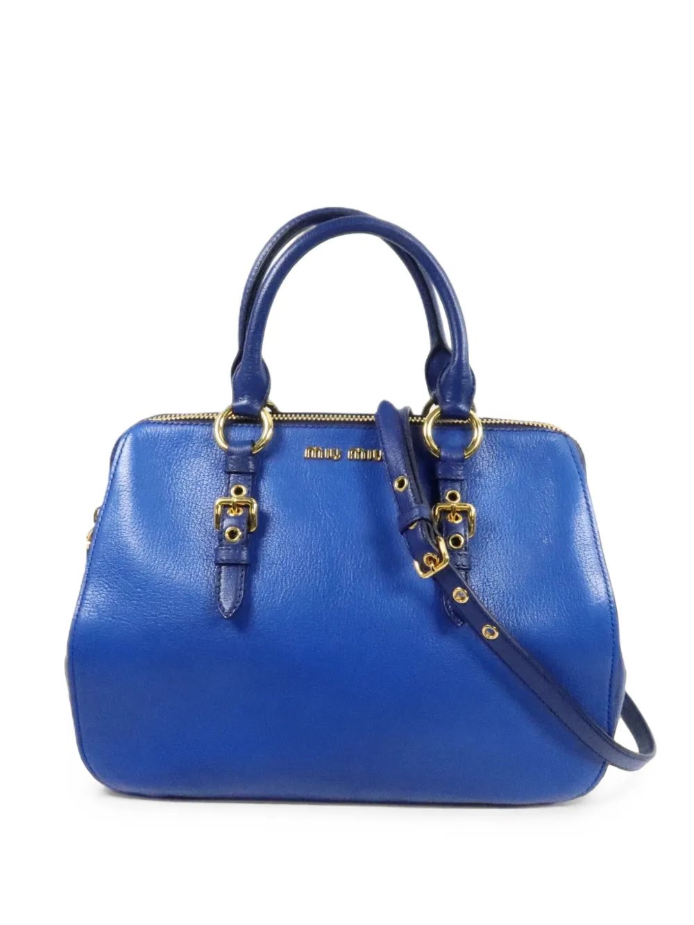 2-Way buckled calf leather shoulder bag