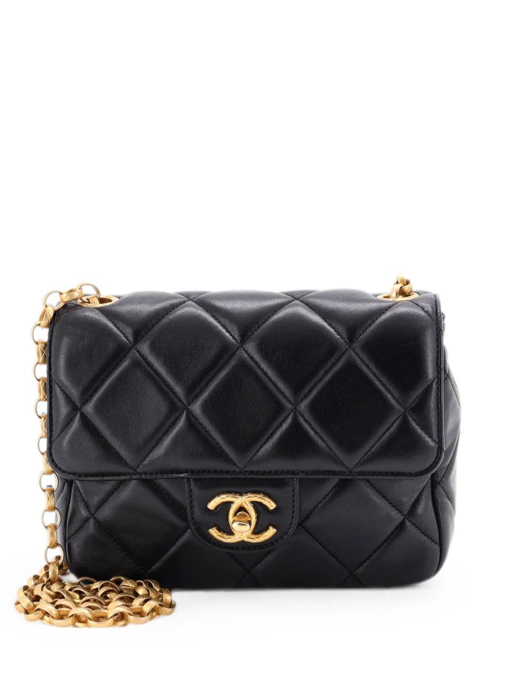 Medallion Chain Flap Bag Quilted Lambskin shoulder bag