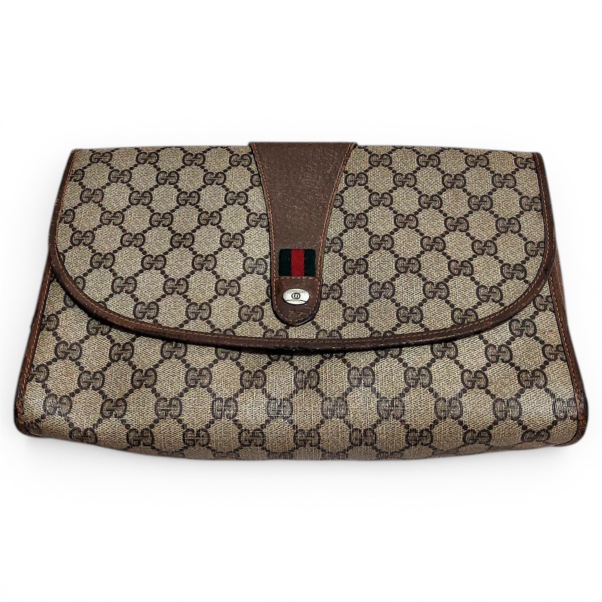Ophidia leather clutch bag