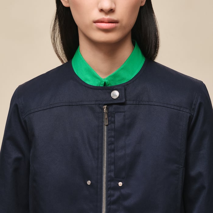 Bleu Noir Cotton Twill Jacket