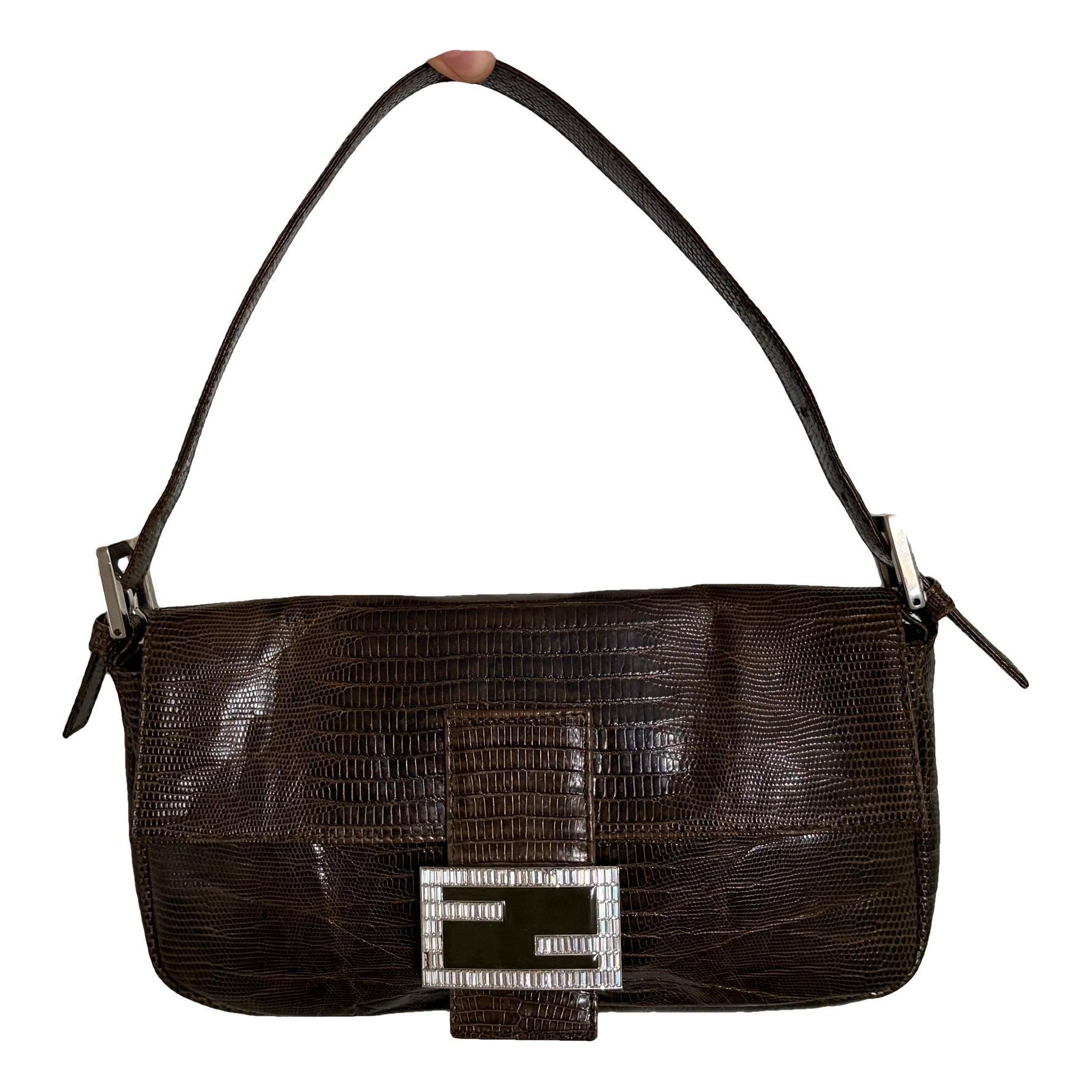 Baguette leather handbag