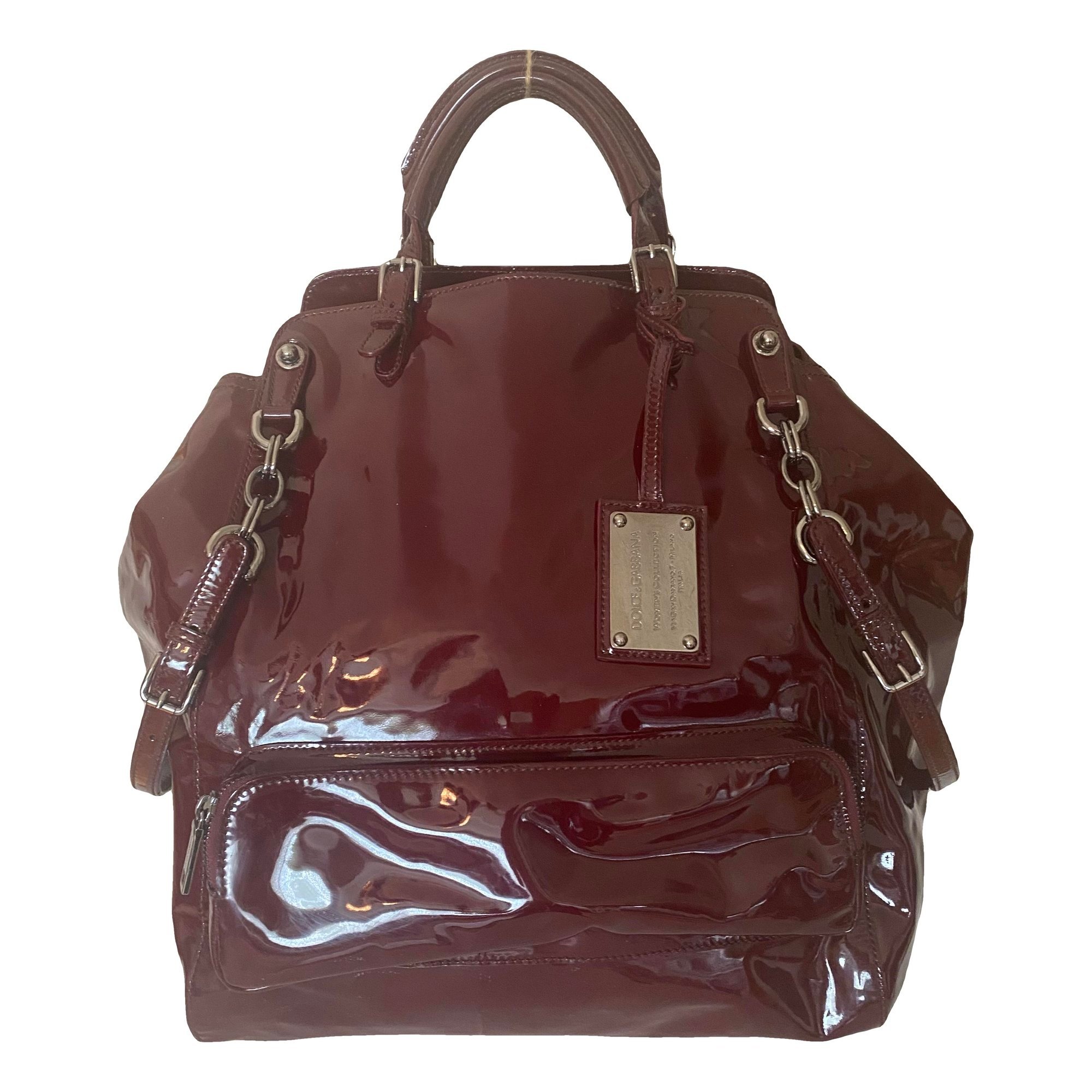 Patent leather handbag