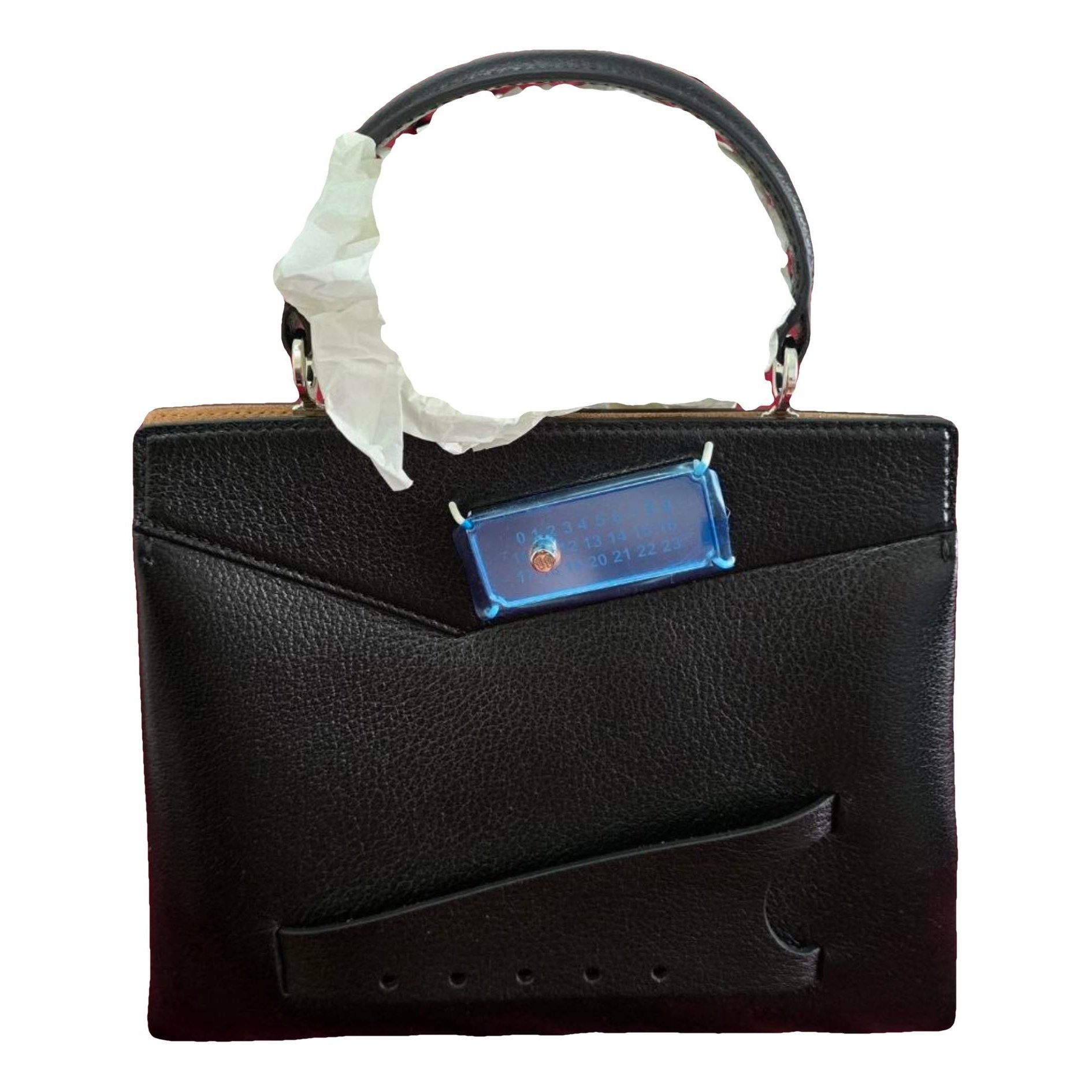 Snatched leather handbag