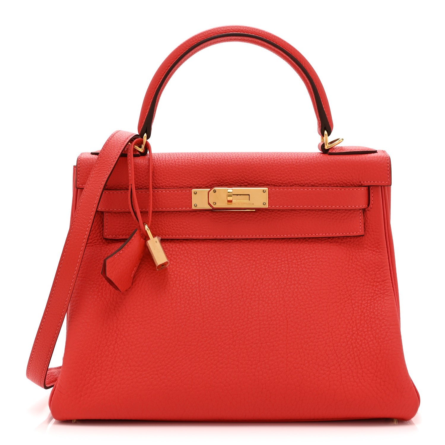 Hermes Togo Kelly Retourne 28 Rouge Pivoine