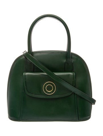 Embossed Leather Top Handle Bag Vintage