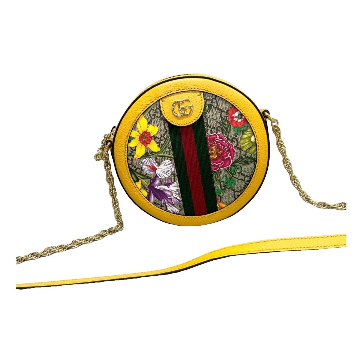 Ophidia Round leather handbag