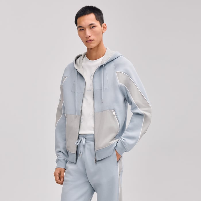 블루 글라시에 Sport Capsule 지퍼 후드 스웨터