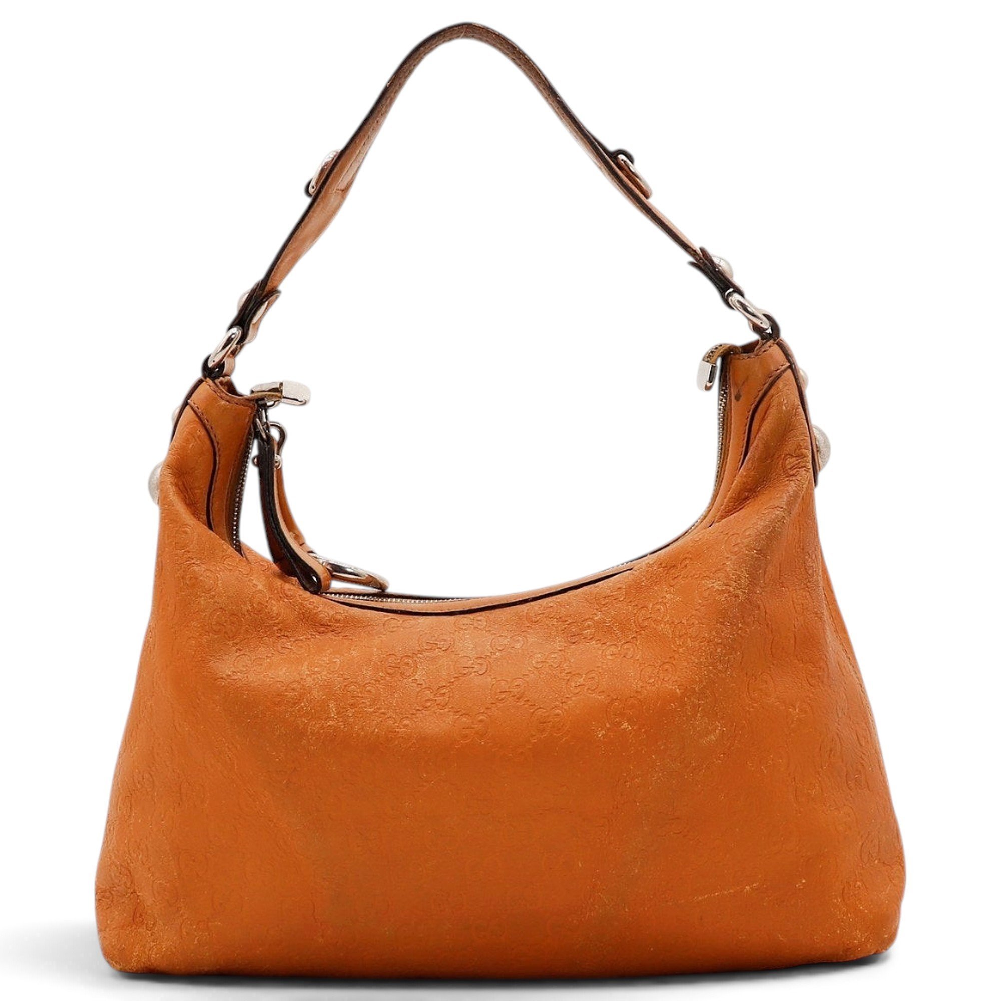 Interlocking leather handbag
