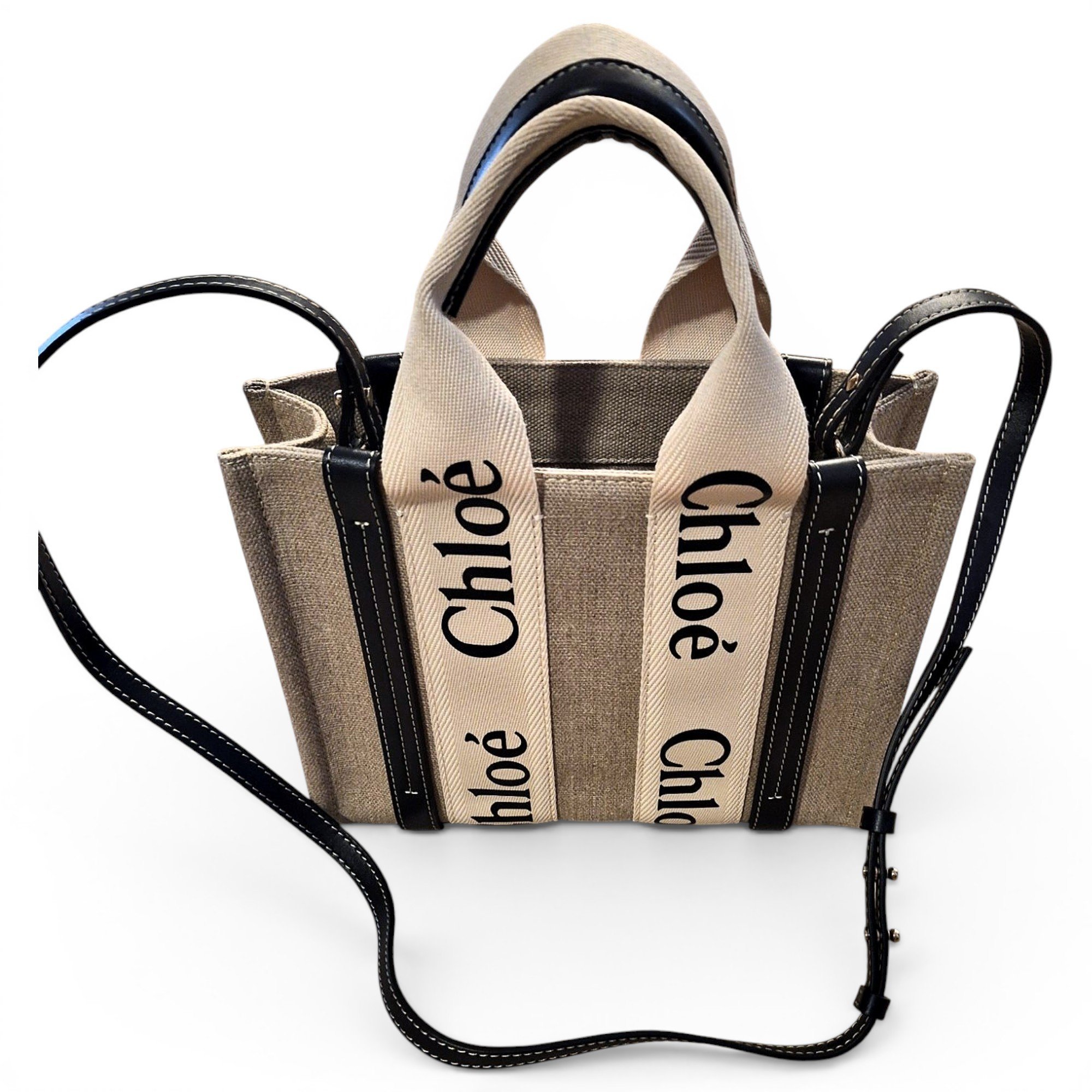 Woody linen tote