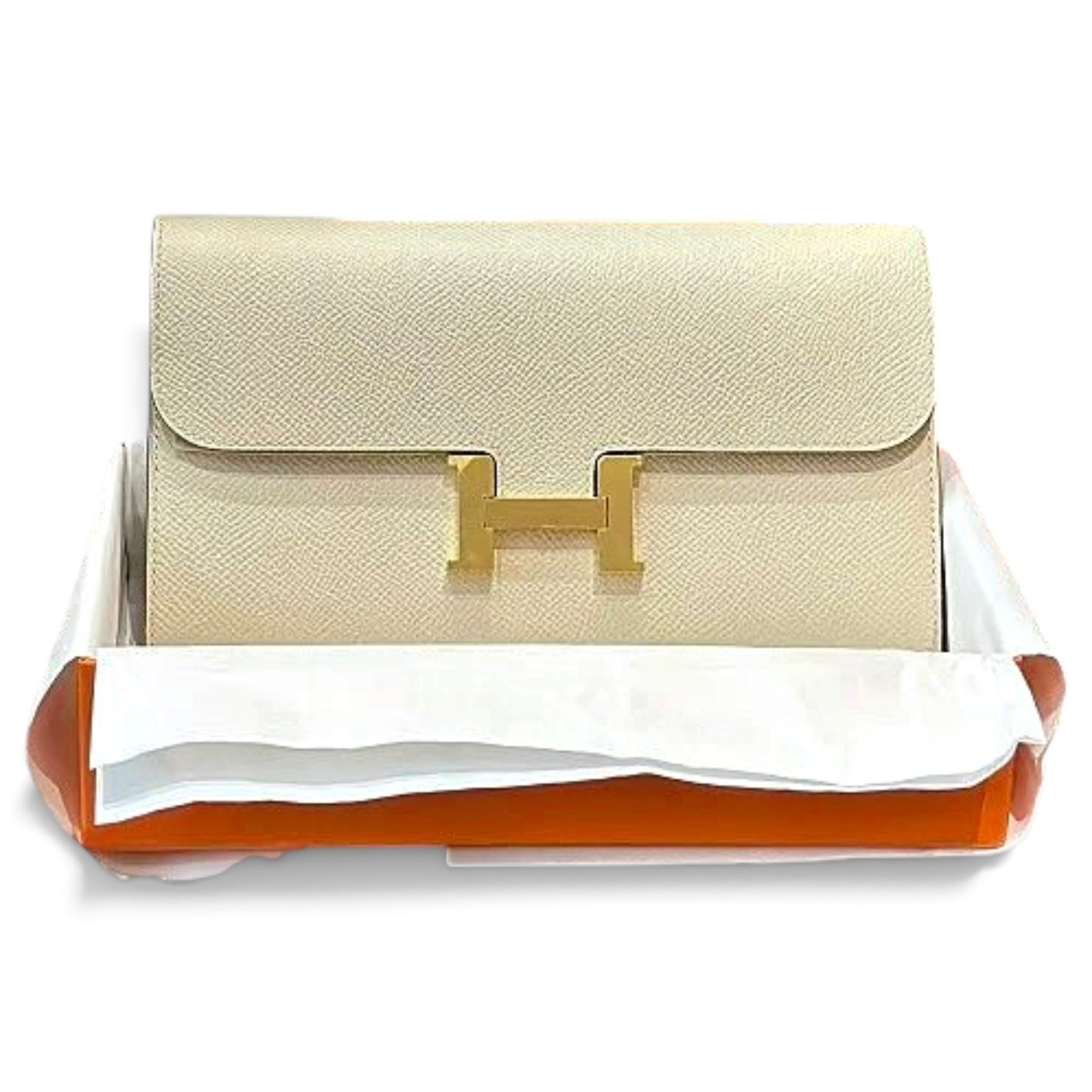 Hermes Constance Handbag Cream Togo Leather