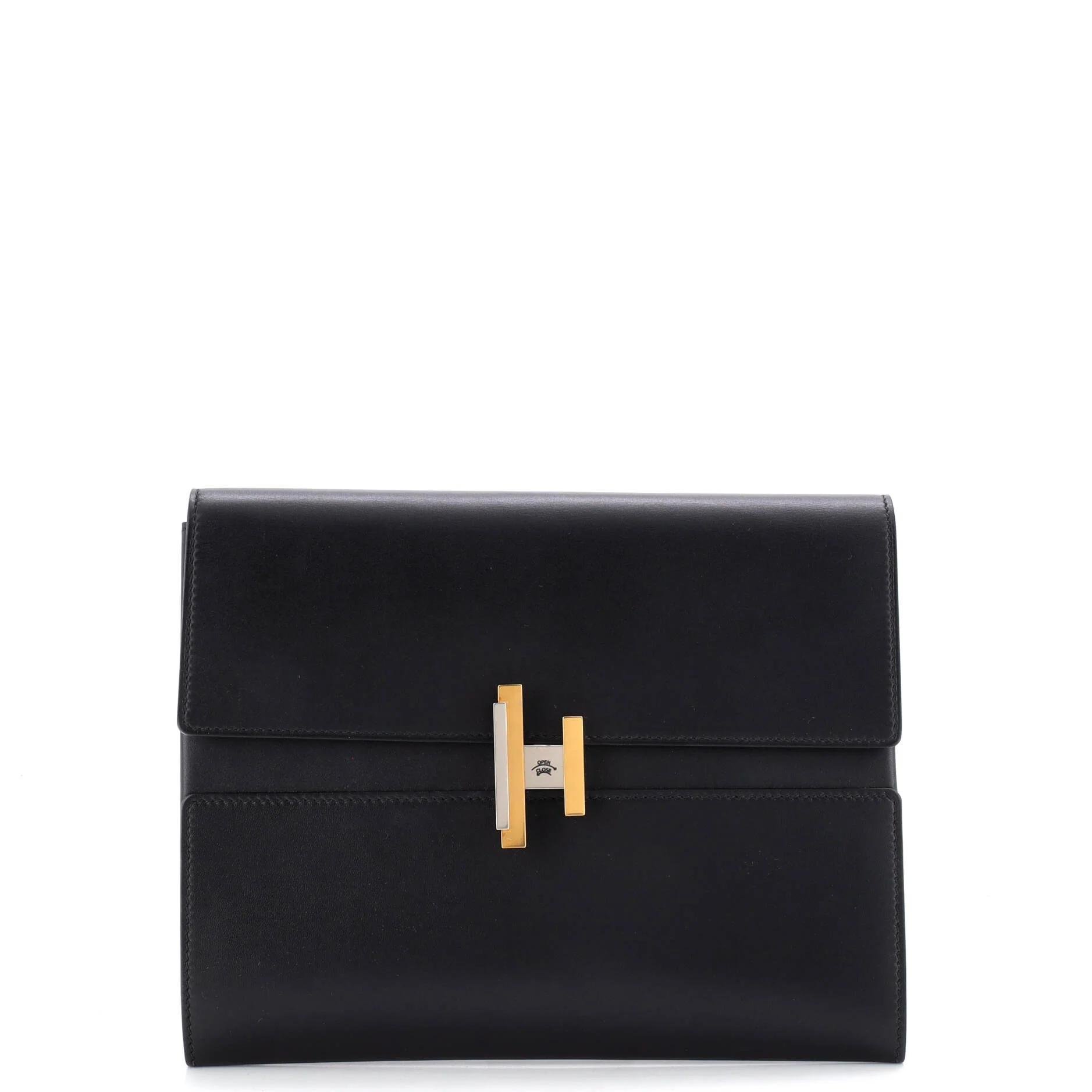 Leather clutch bag