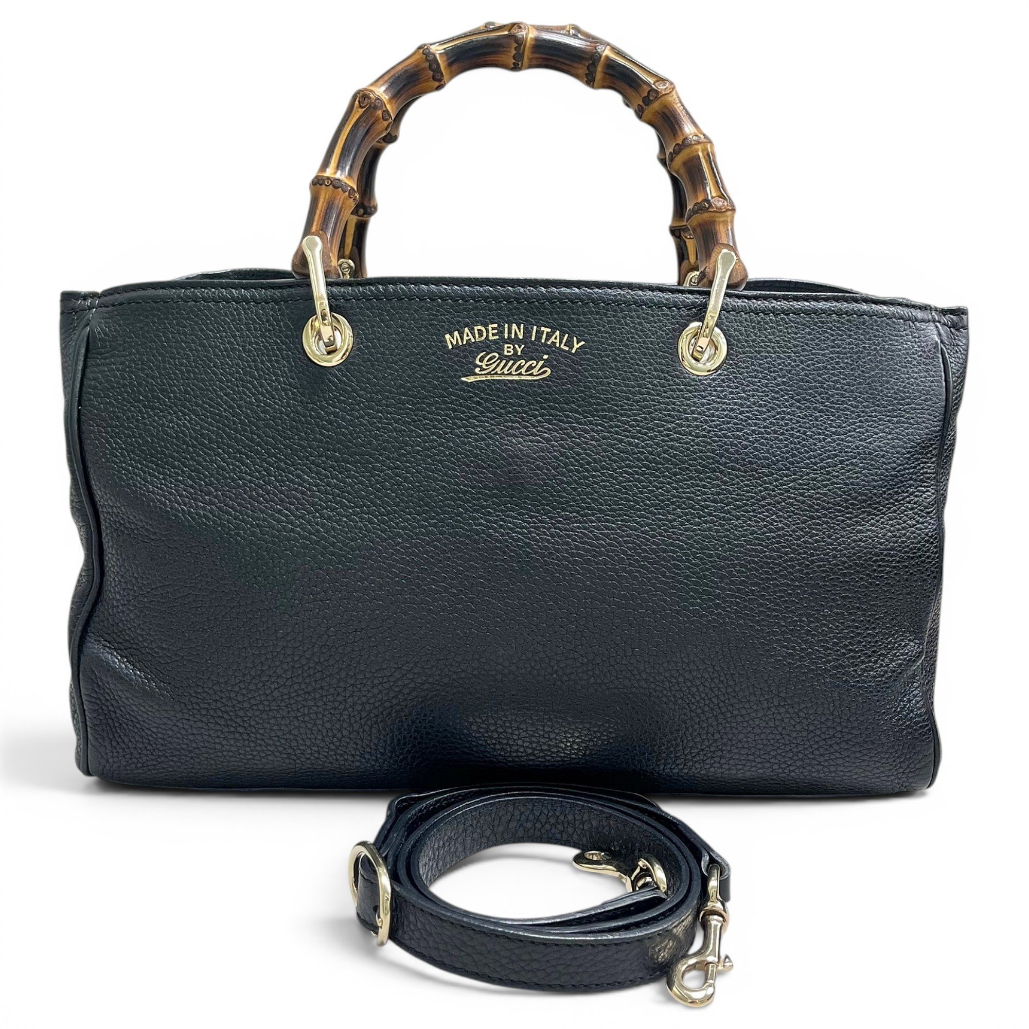 Bamboo Shopper leather handbag