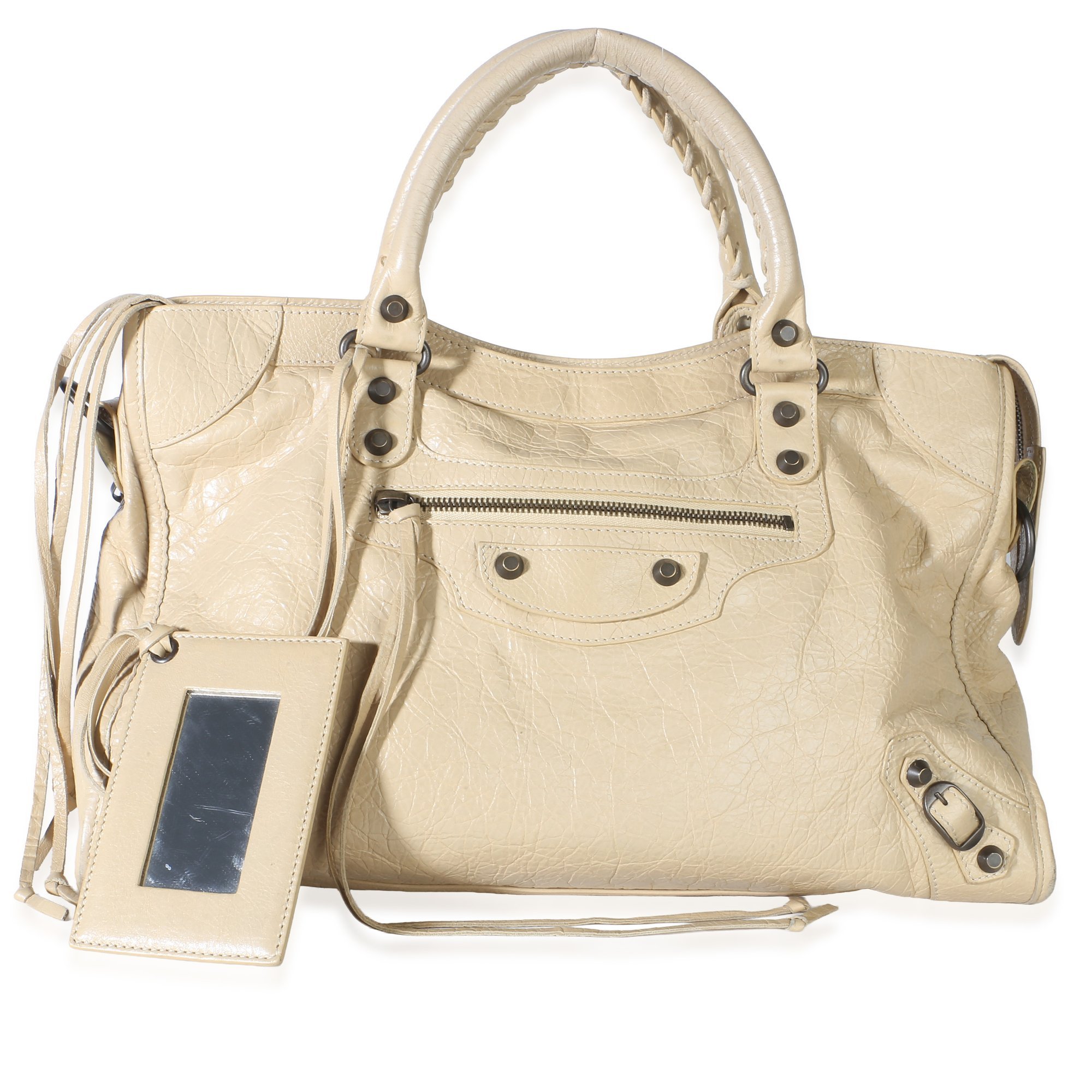 City leather handbag