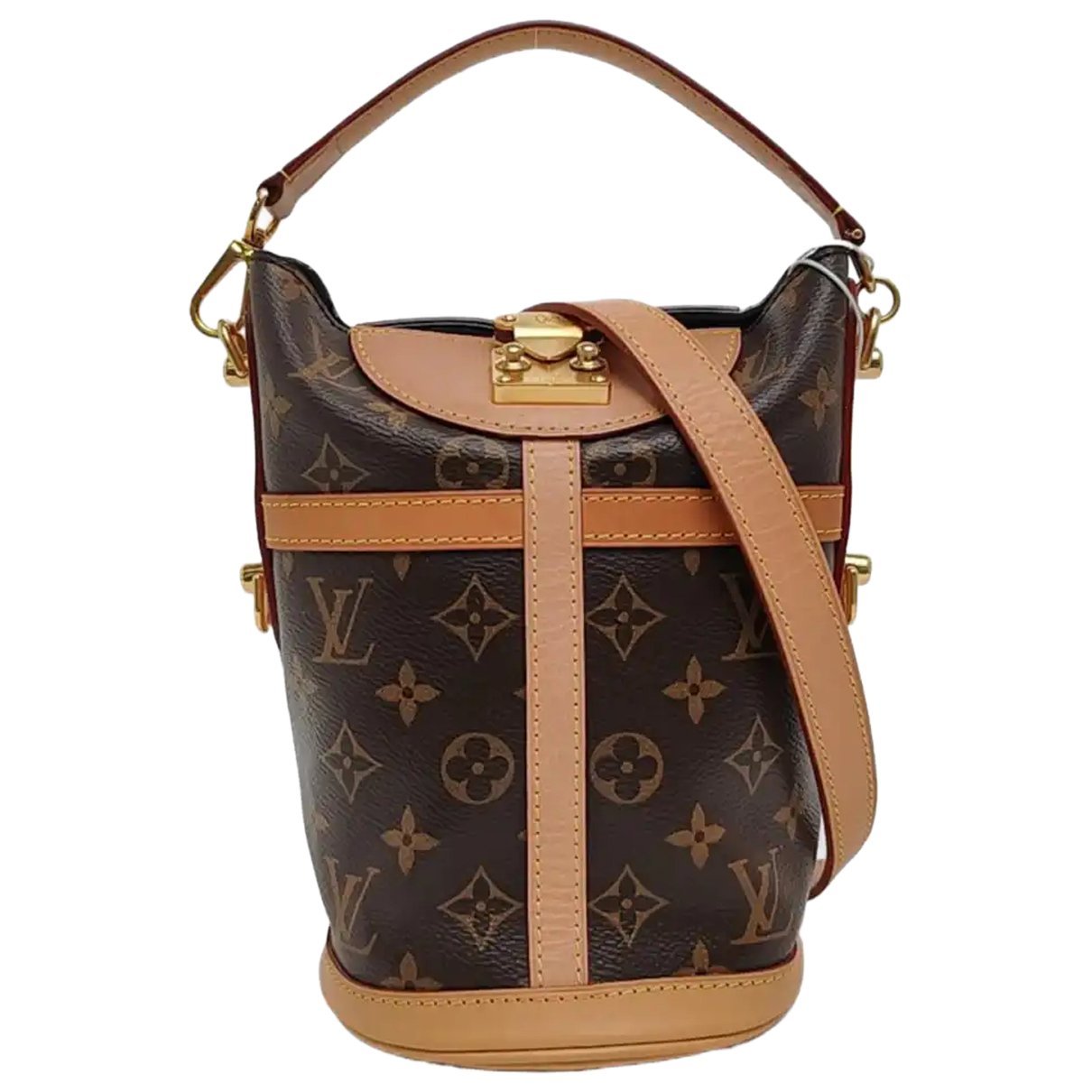 Duffle leather handbag