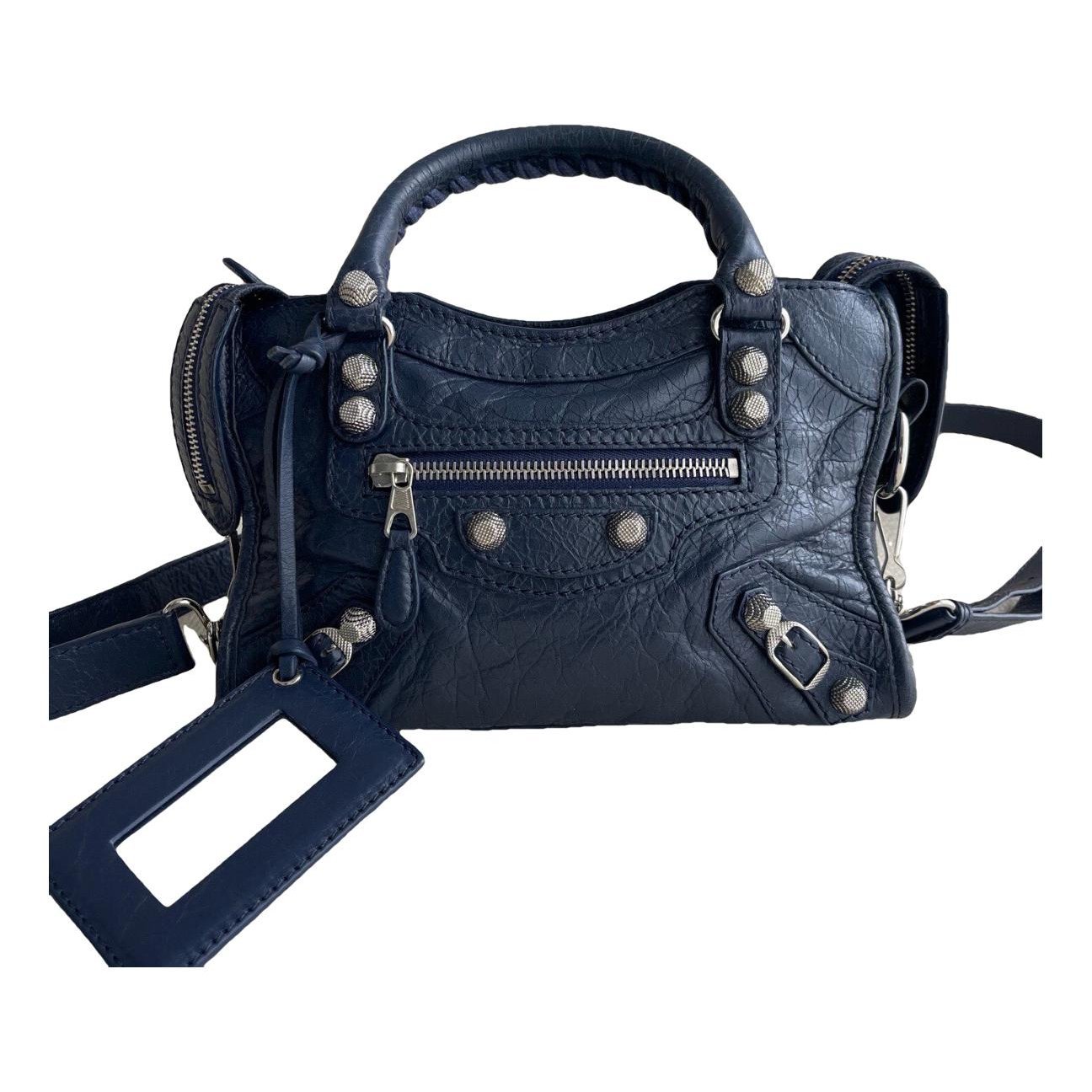 City leather handbag