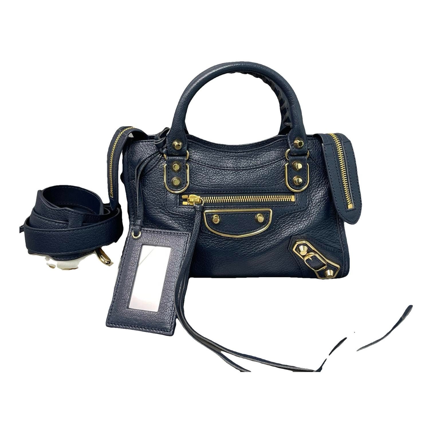City leather handbag