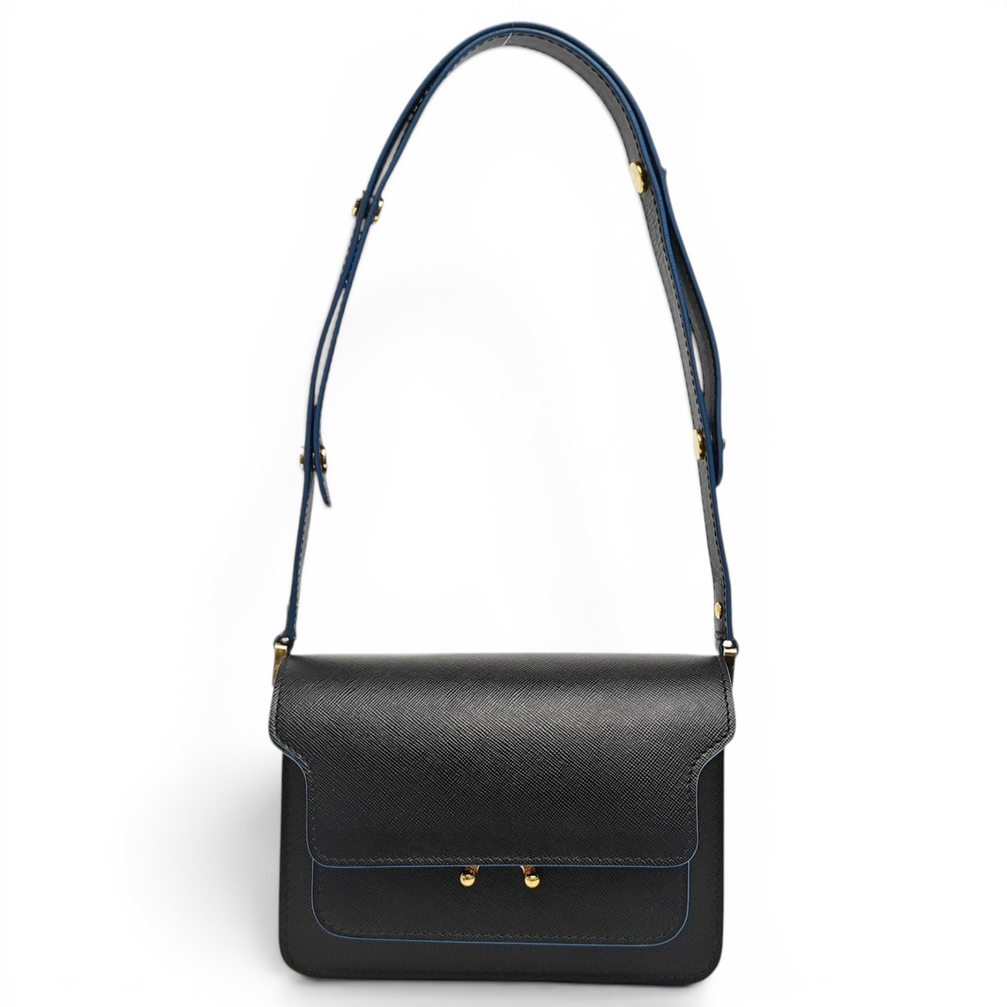 Trunk leather crossbody bag