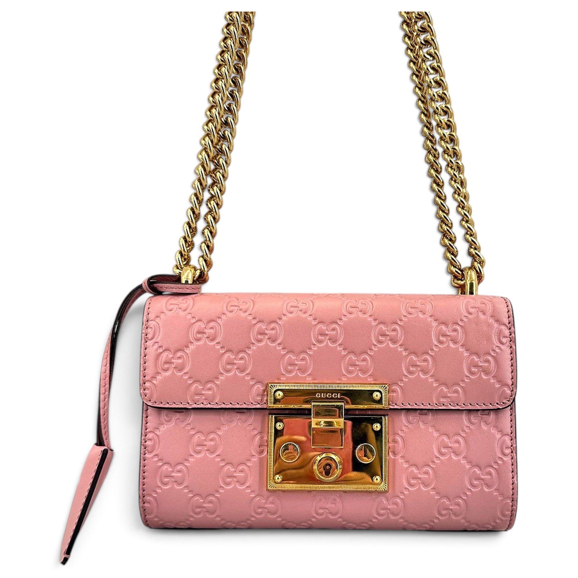 Padlock leather handbag