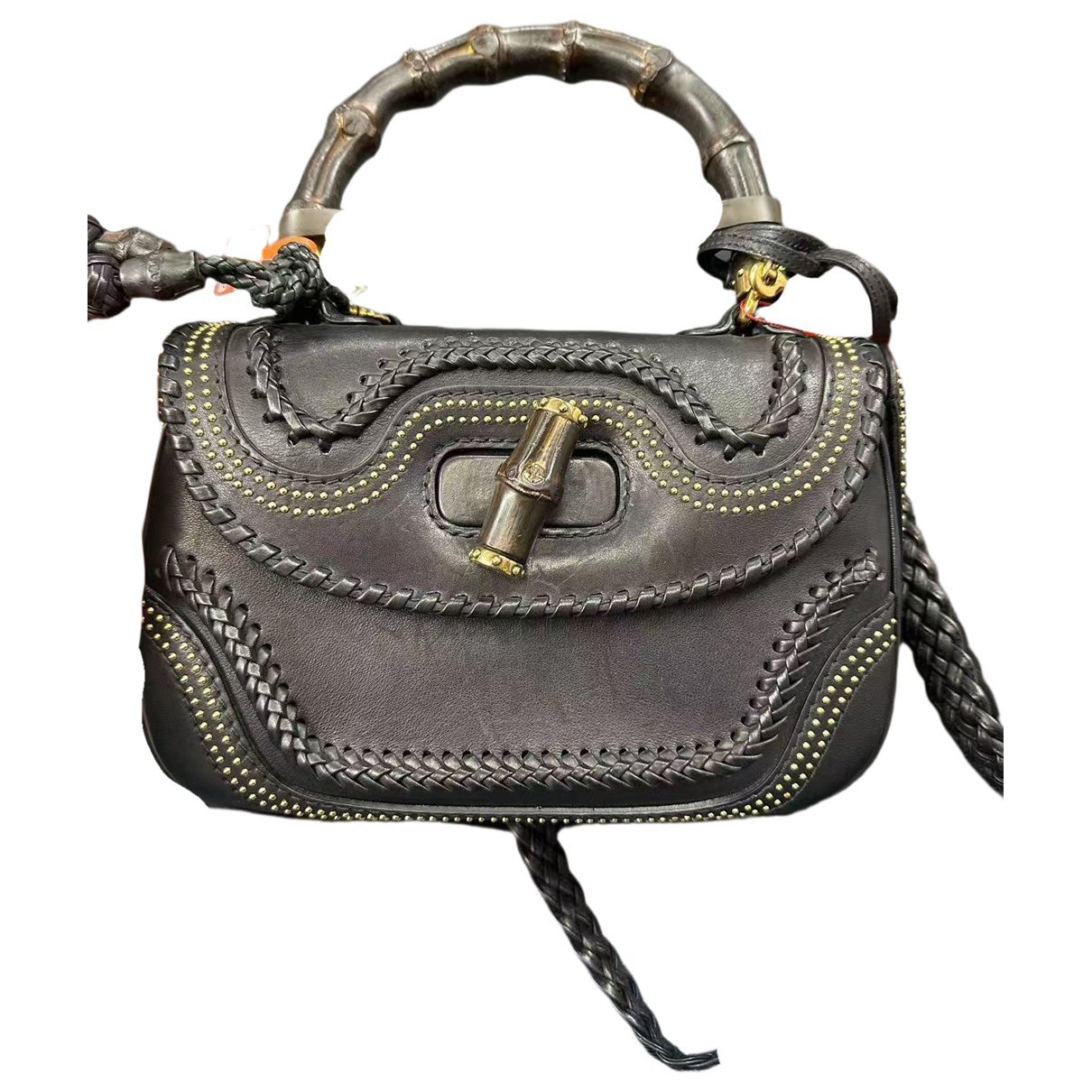 Gucci Convertible Bamboo Top Handle leather handbag