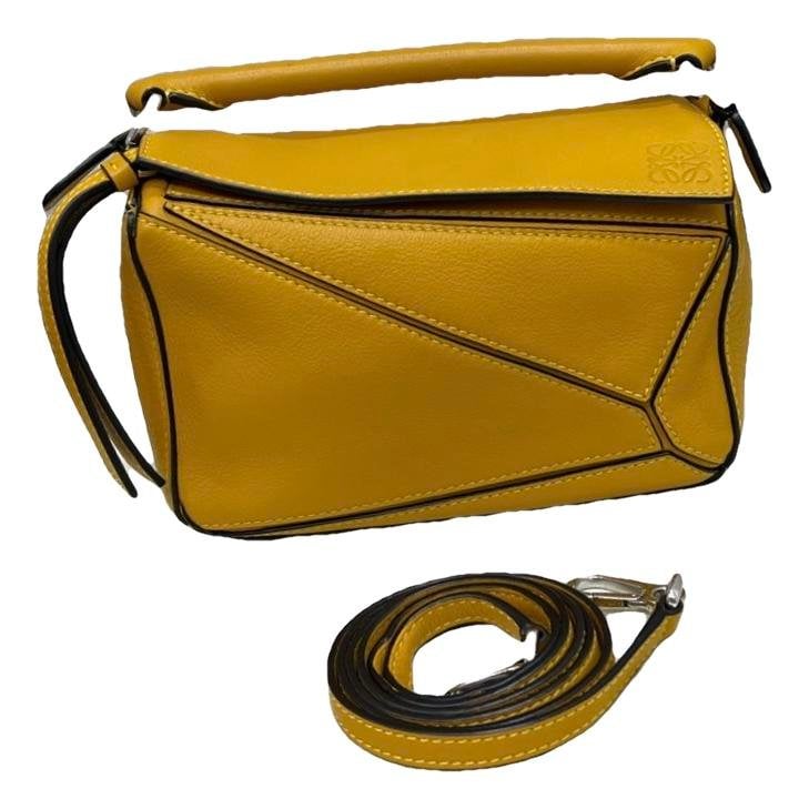 Puzzle leather handbag