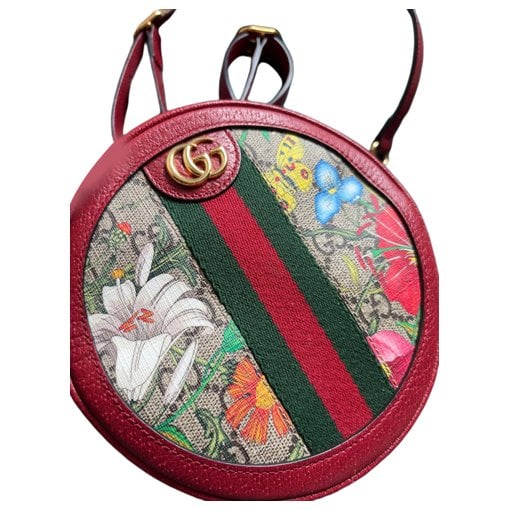 Ophidia Round leather backpack