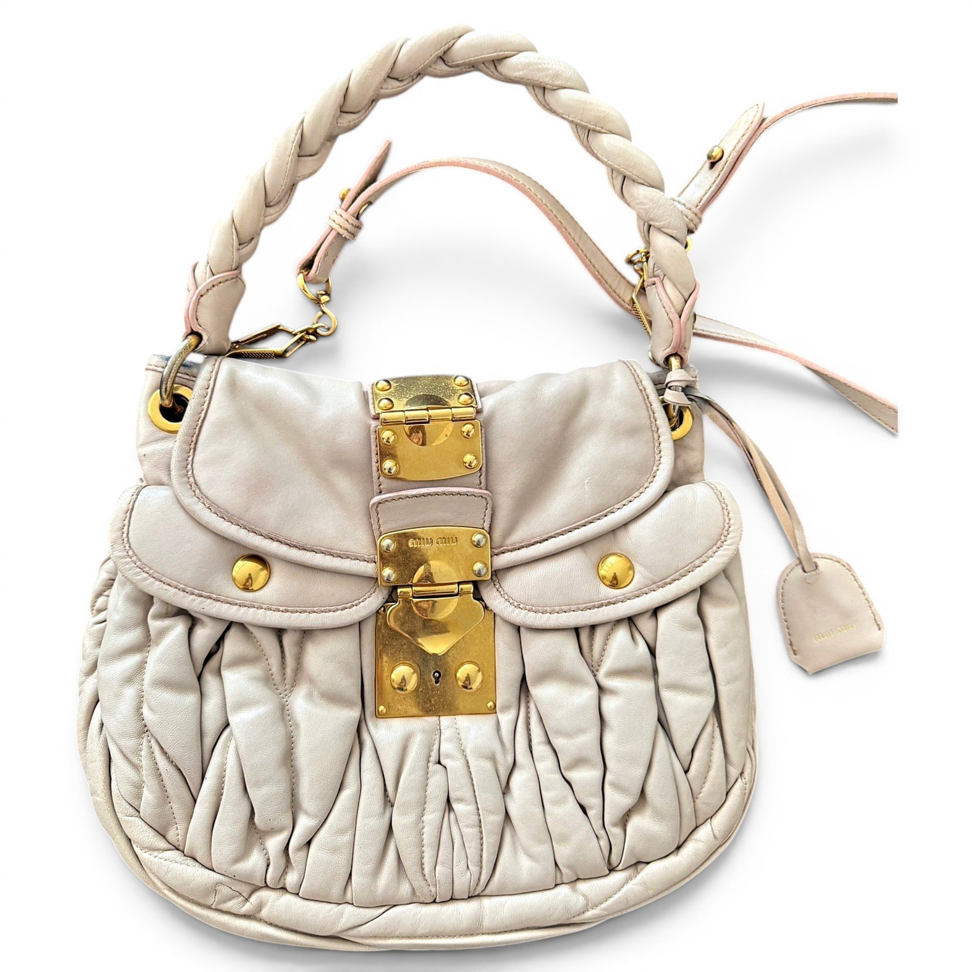 Coffer leather handbag