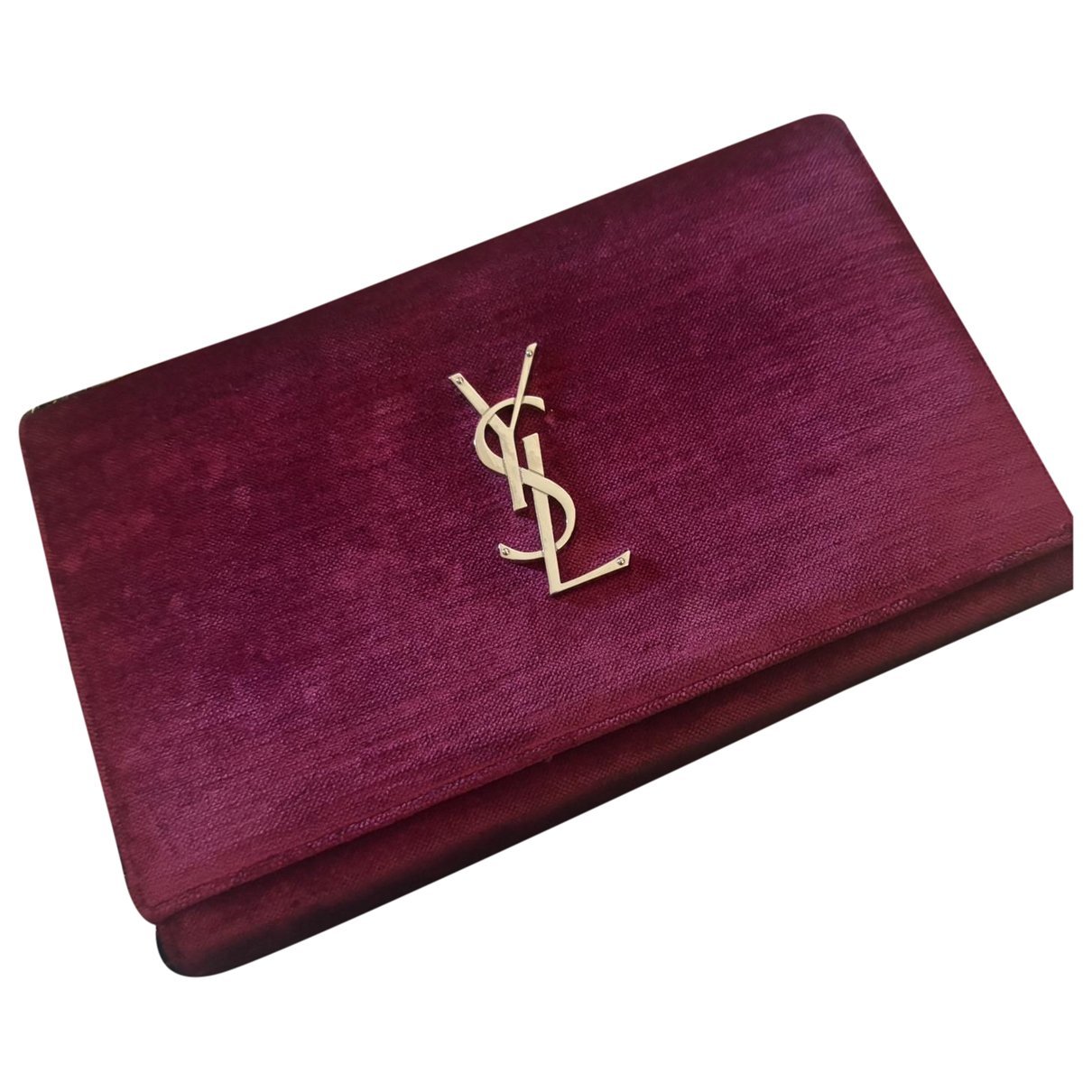 Saint Laurent Kate monogramme velvet clutch bag