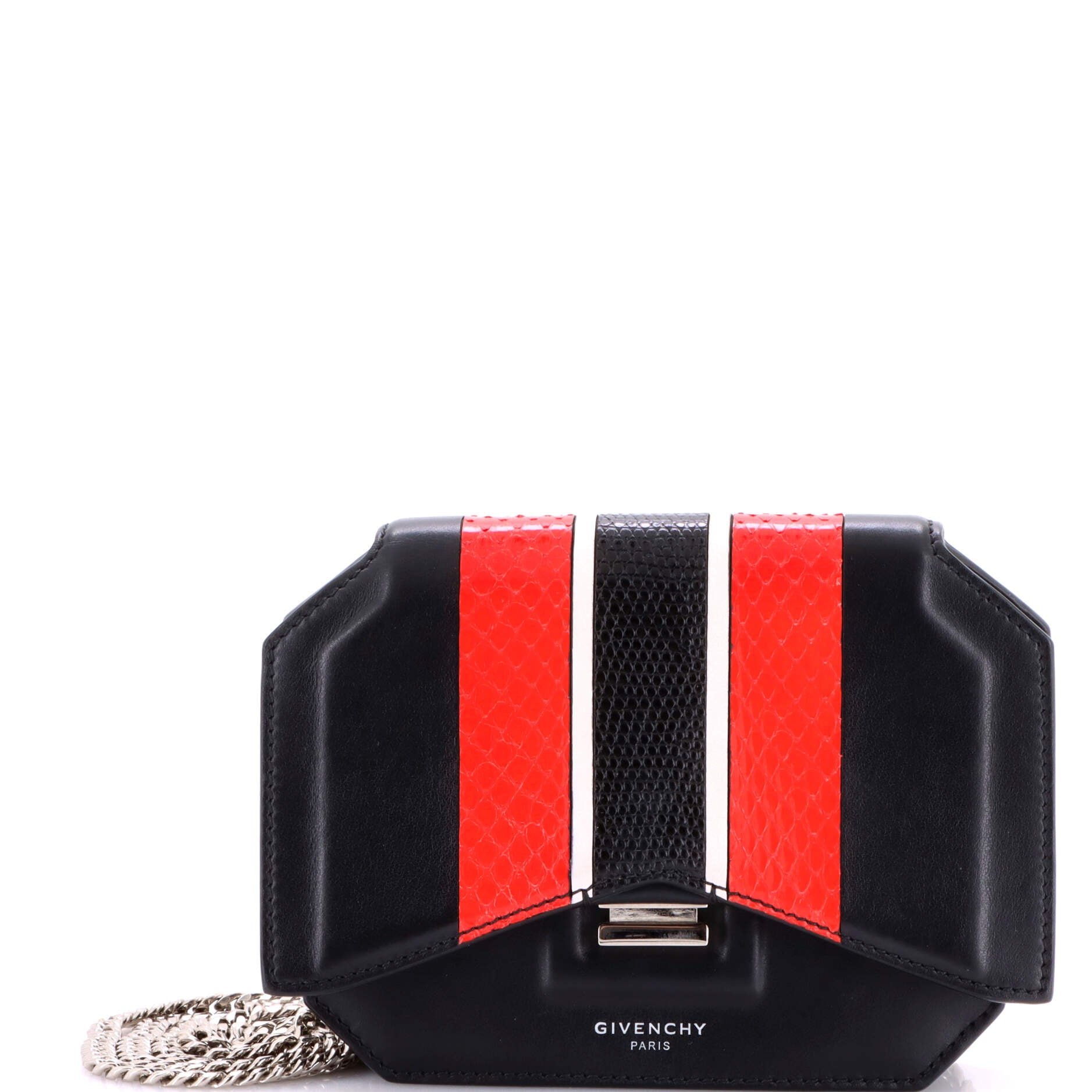 Givenchy Bow Cut Chain Wallet Leather with Python