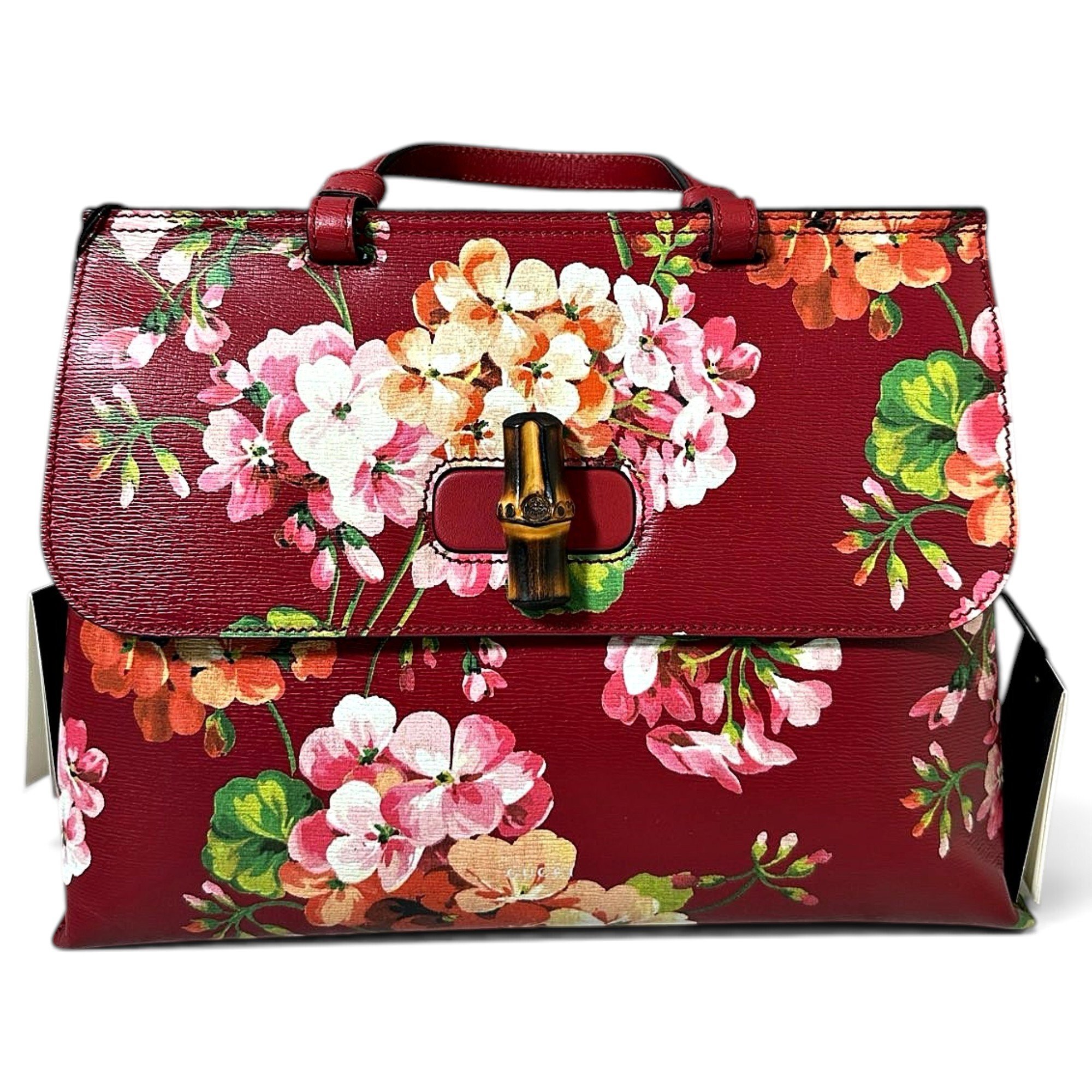 Bamboo Top Handle leather handbag