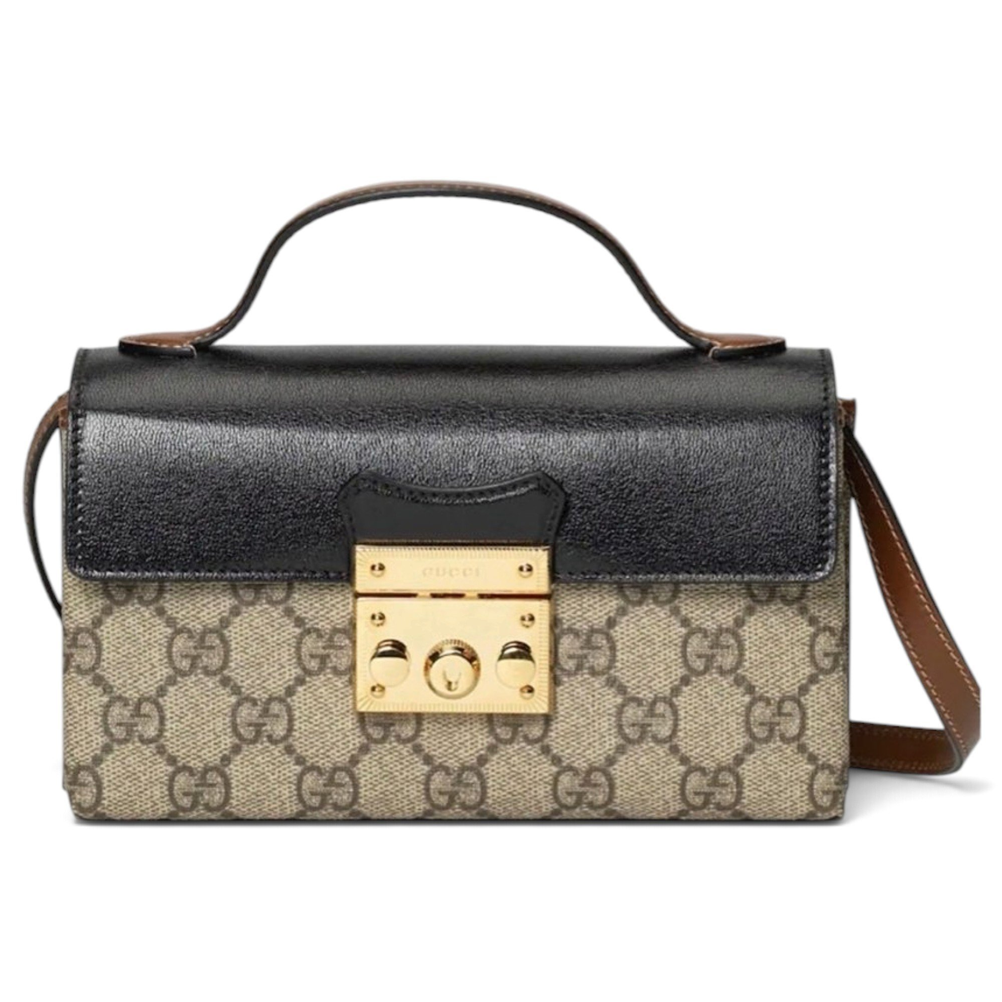 Padlock leather crossbody bag