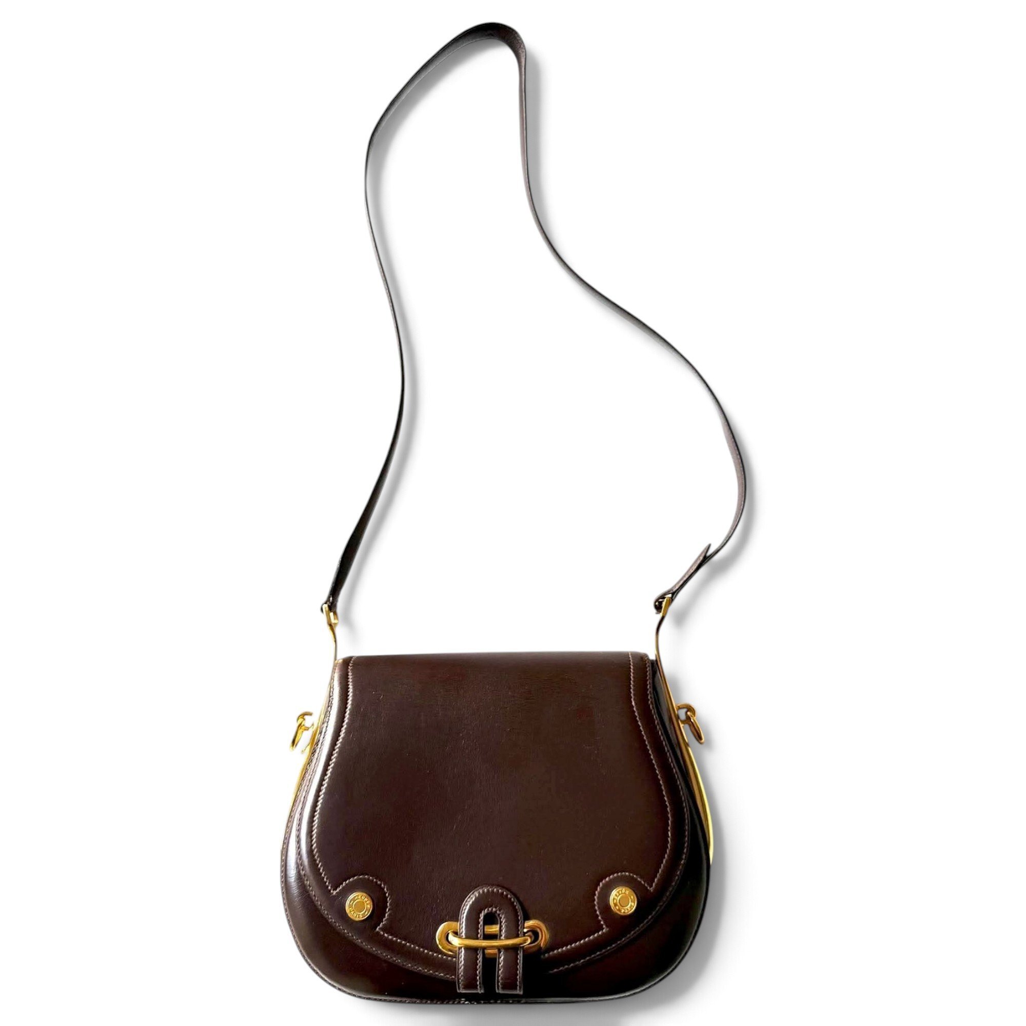 Passe-guide leather handbag