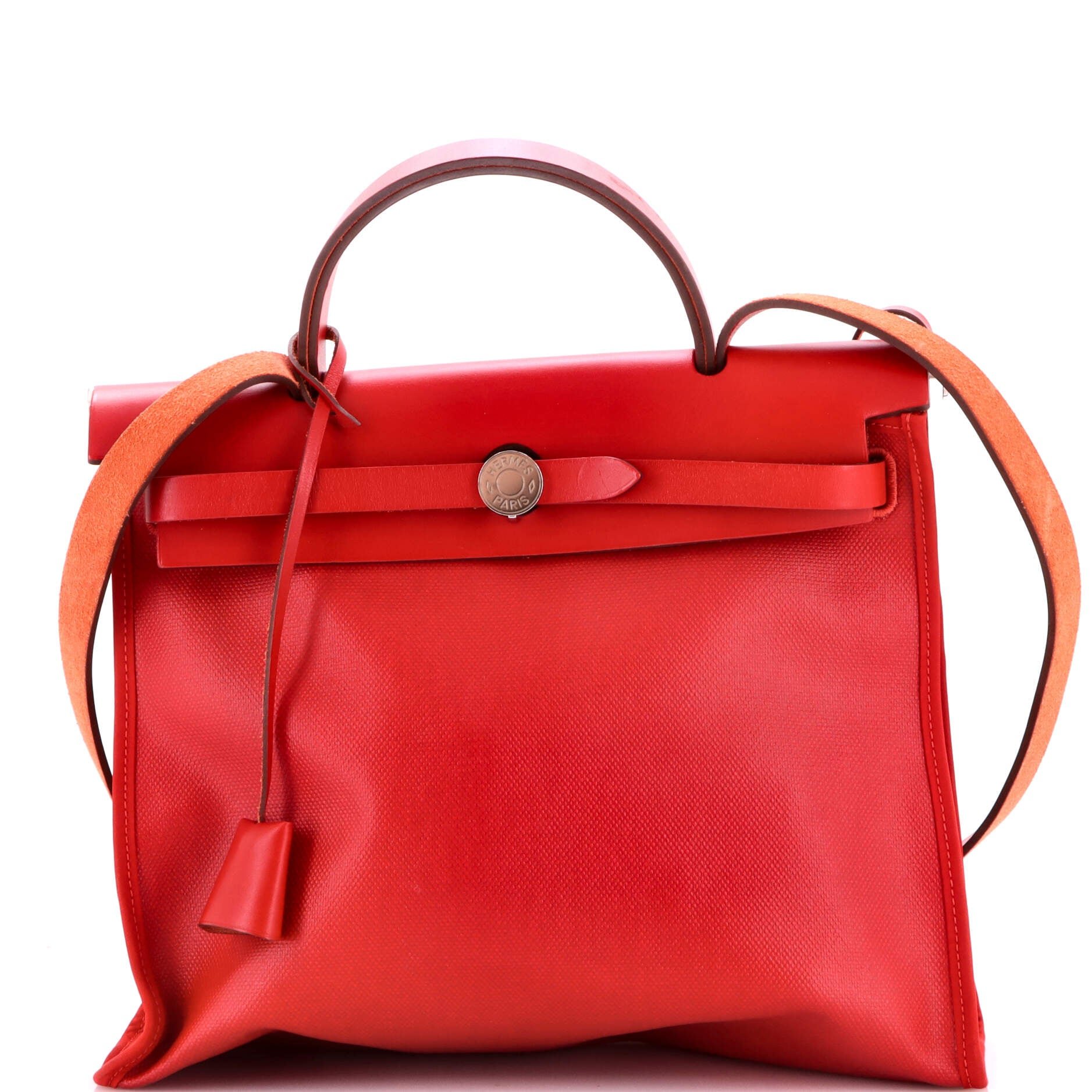 Hermes Herbag Zip Berline Vache Canvas and Leather 31
