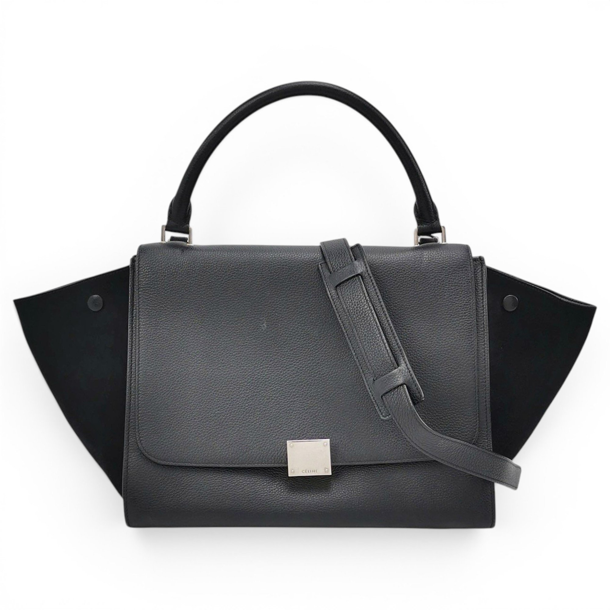 Trapèze leather handbag