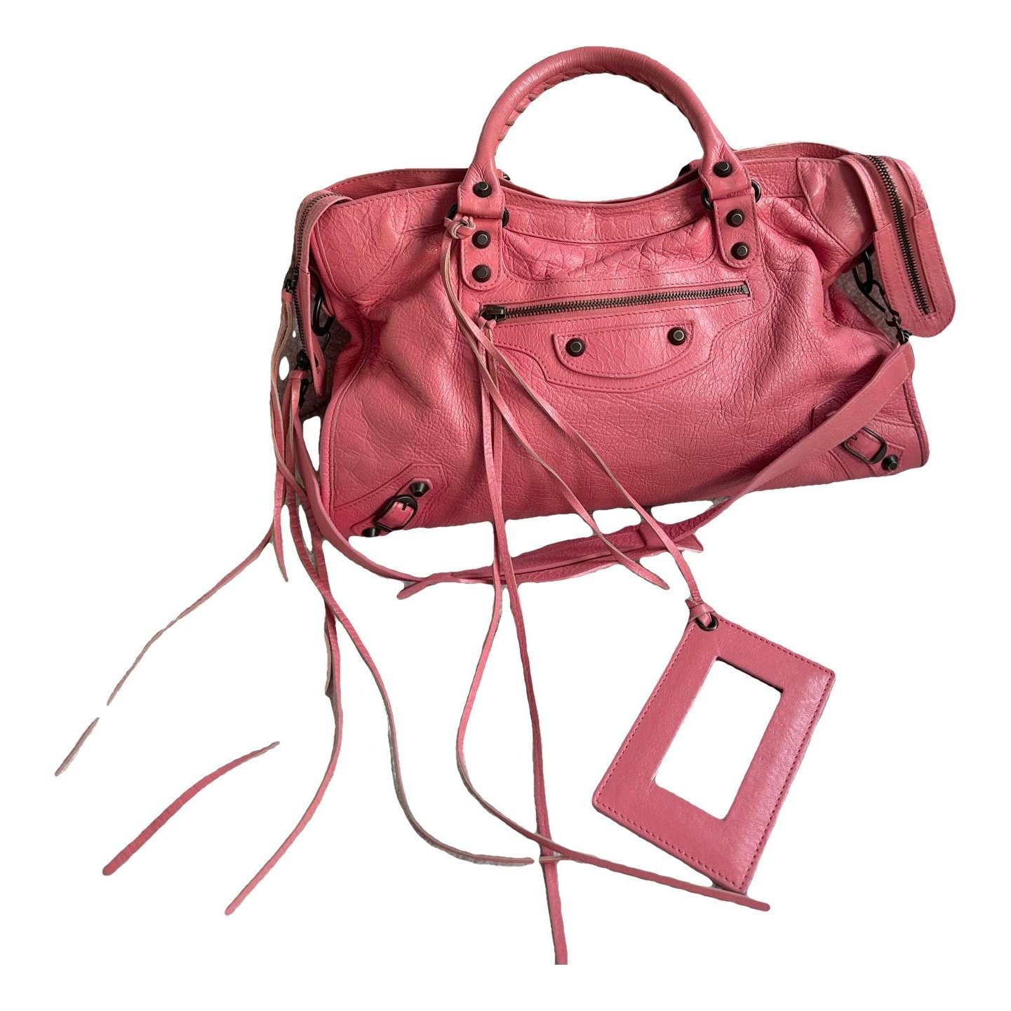 City leather handbag