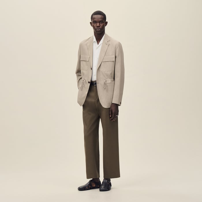 Sable Rive Gauche Drawstring Jacket, Long Model