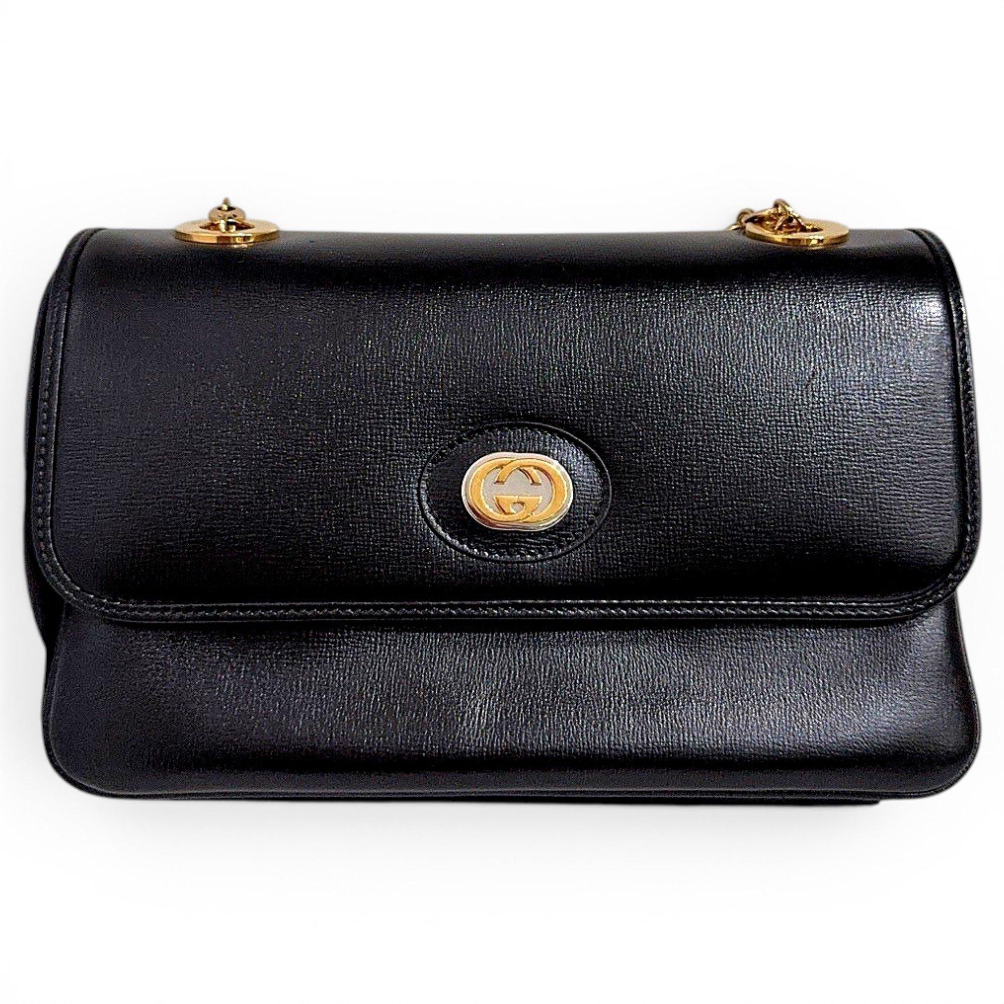 Interlocking leather crossbody bag