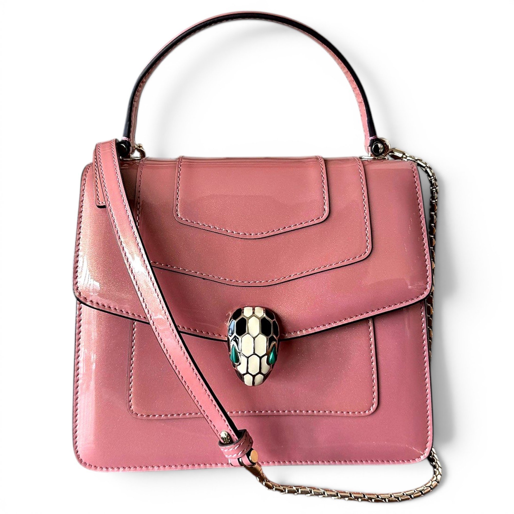Serpenti patent leather handbag