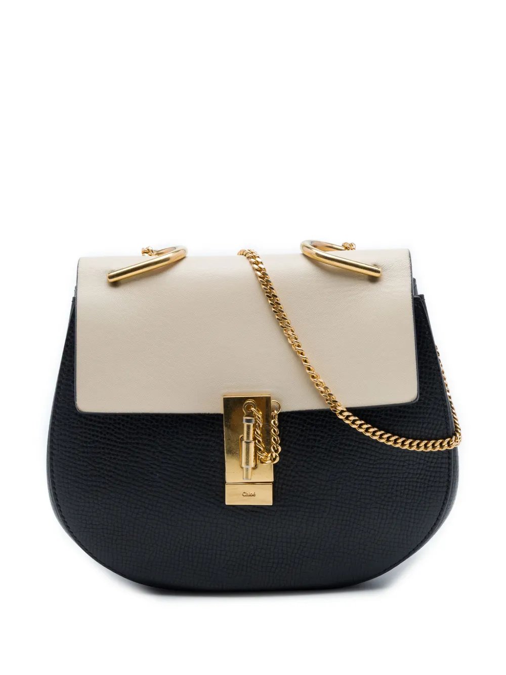 2015 Small Bicolor Smooth and Grained Calfskin Drew crossbody bag
