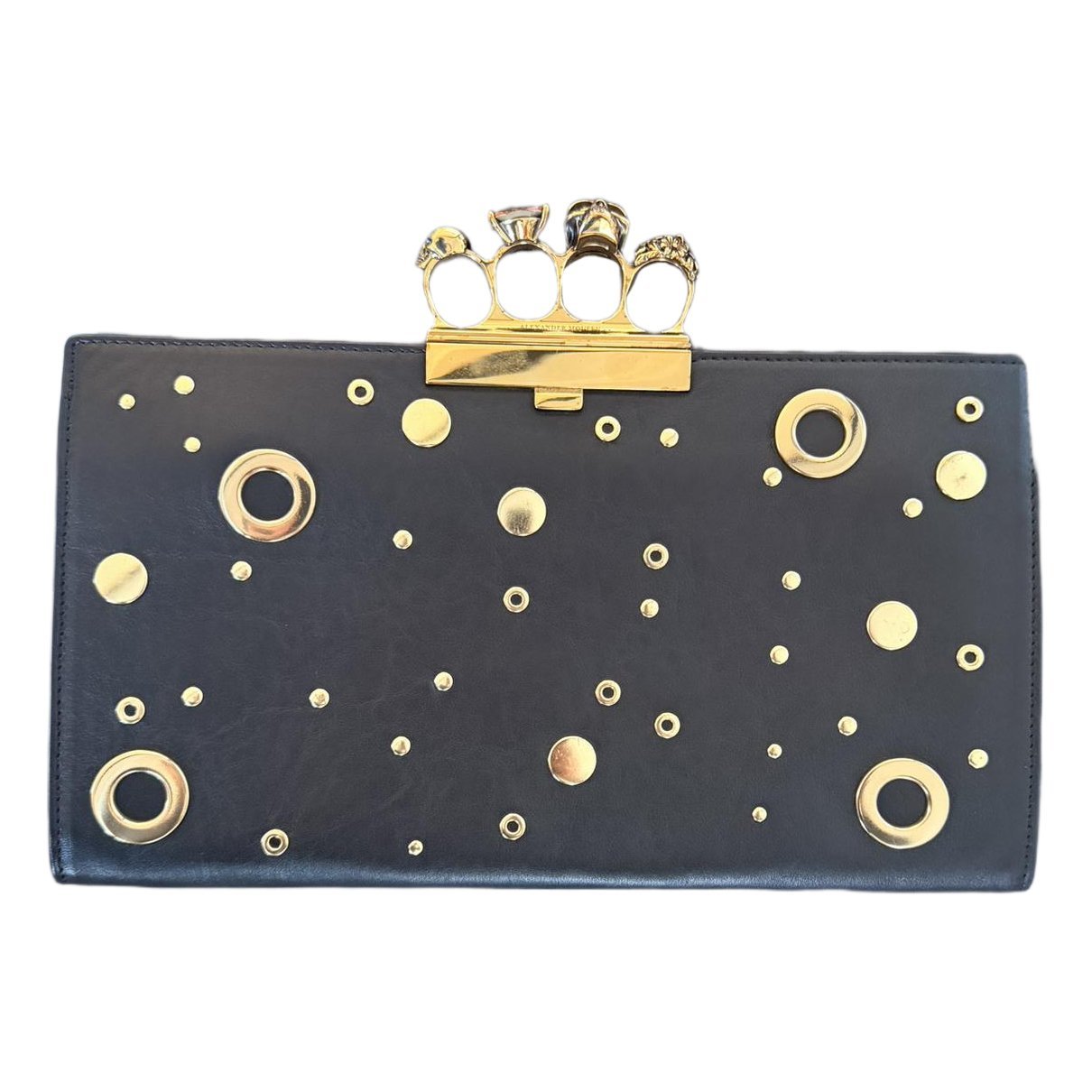 Alexander McQueen Skull leather clutch bag