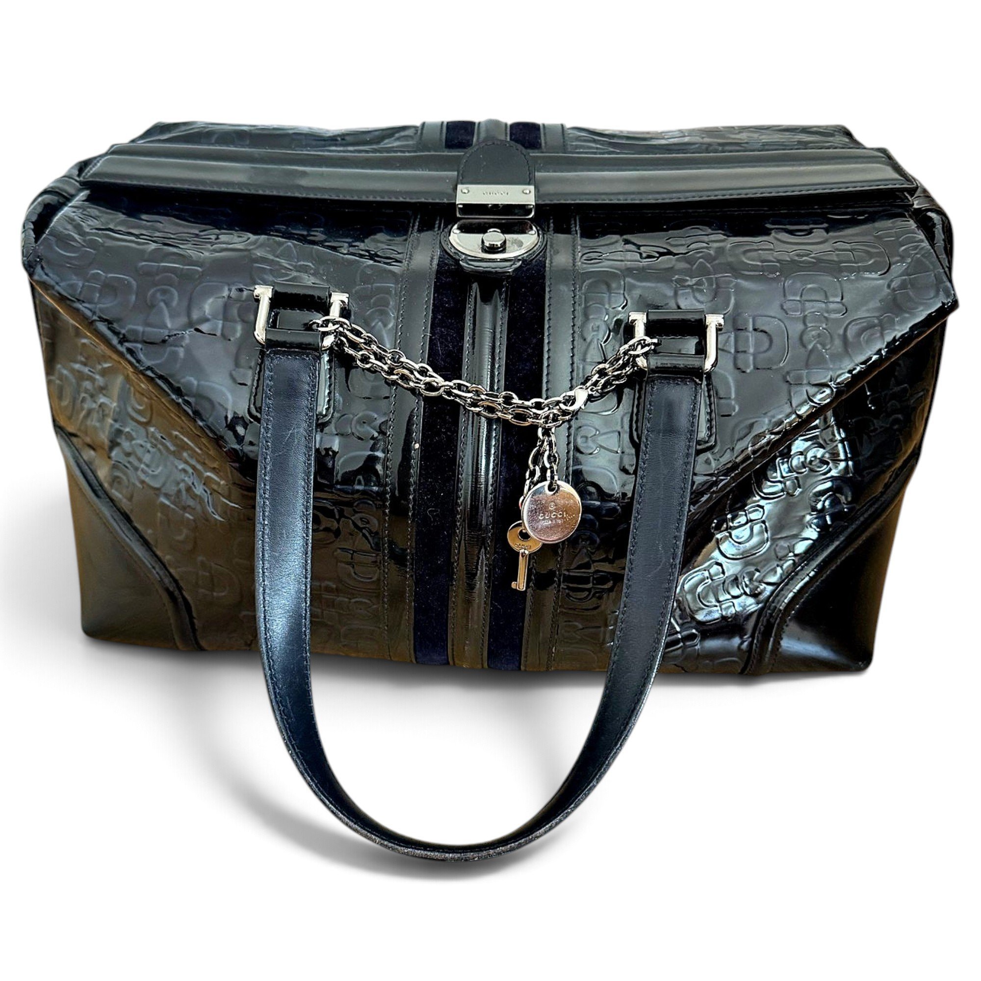 Patent leather handbag