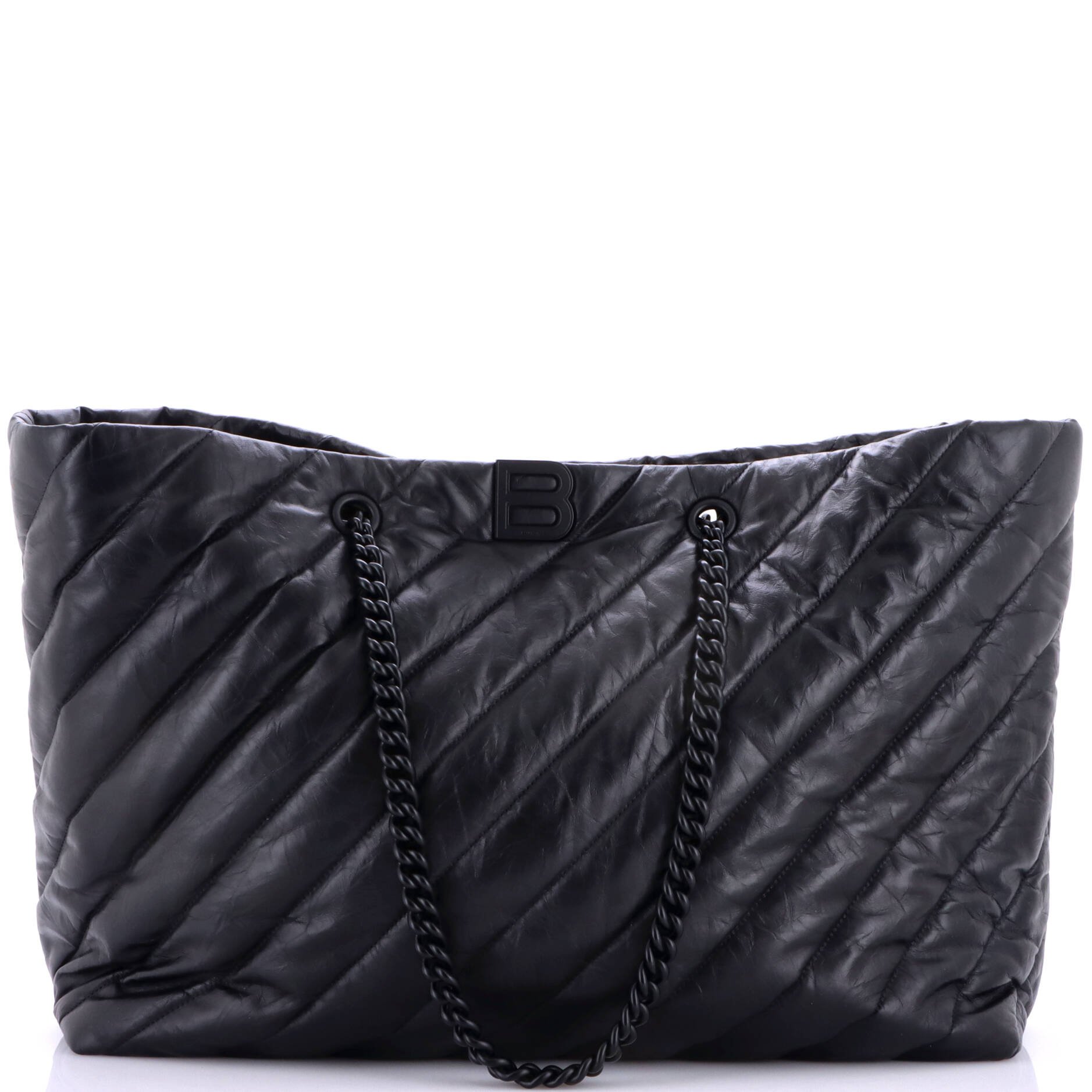 Crush Carry All Chain Tote Quilted Leather Large
