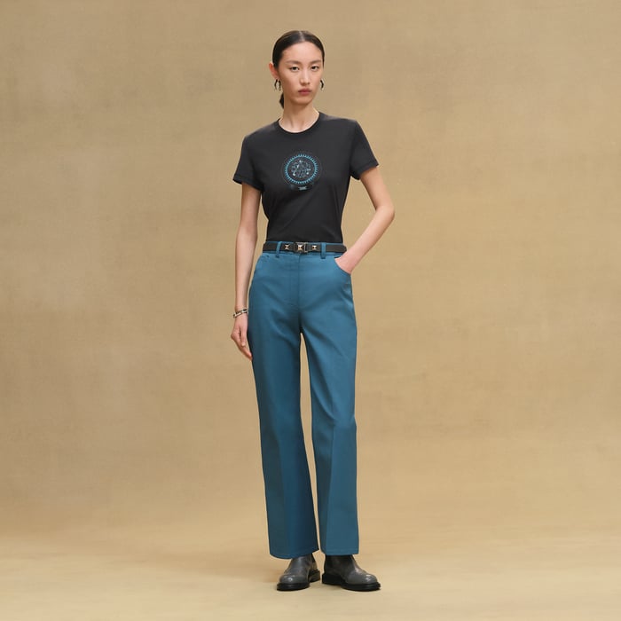 Bleu Noir Printed Straight T-shirt