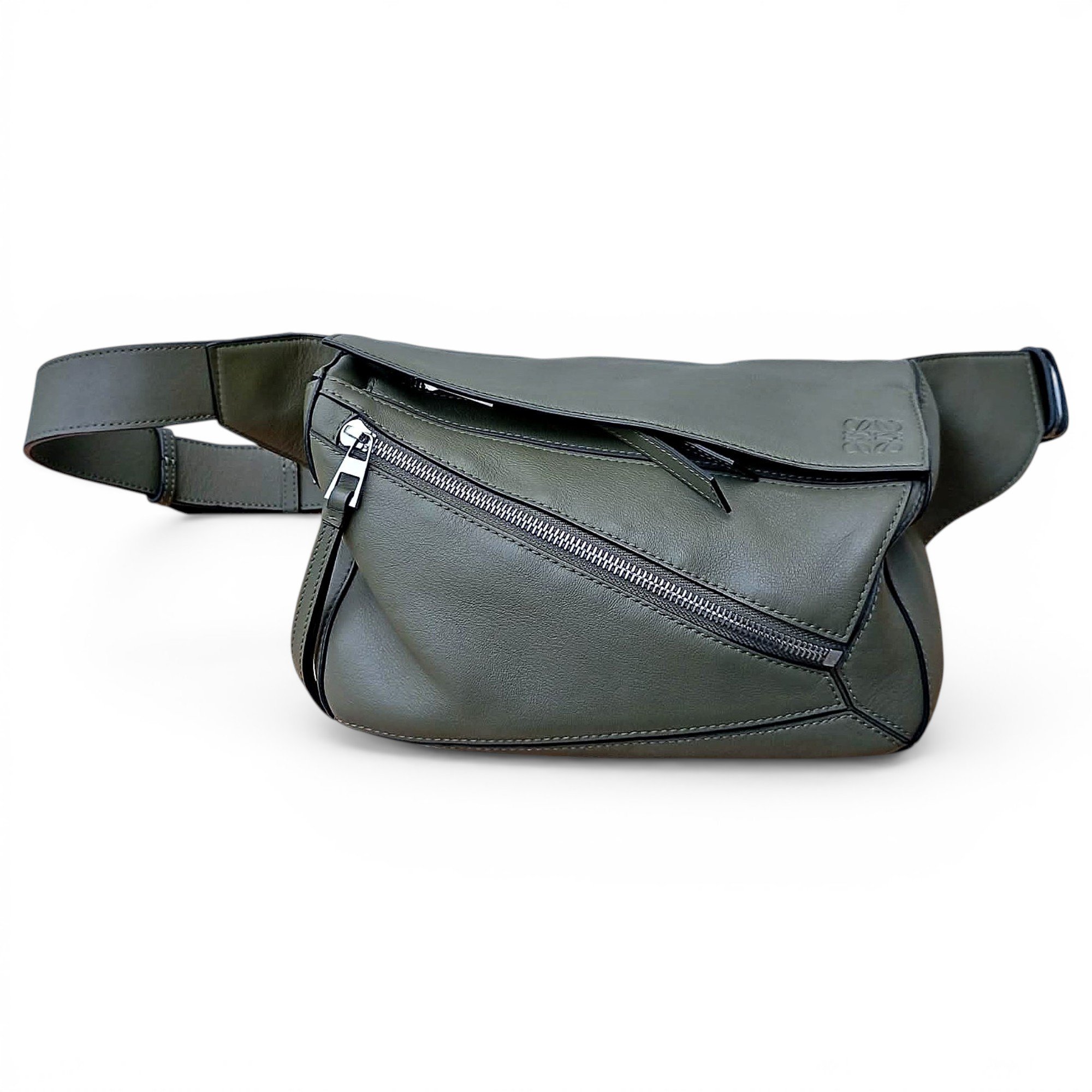 Puzzle leather handbag